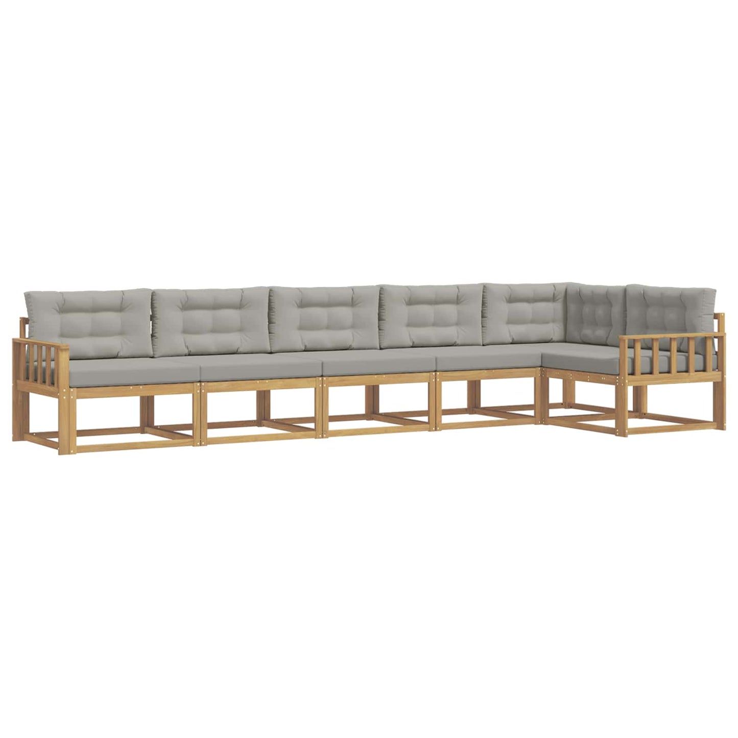 Buiten bankenset met kussen 4 pcs Wit en Lichtgrijs Polyester is nu te koop bij PeponiXL, paradijselijk wonen!