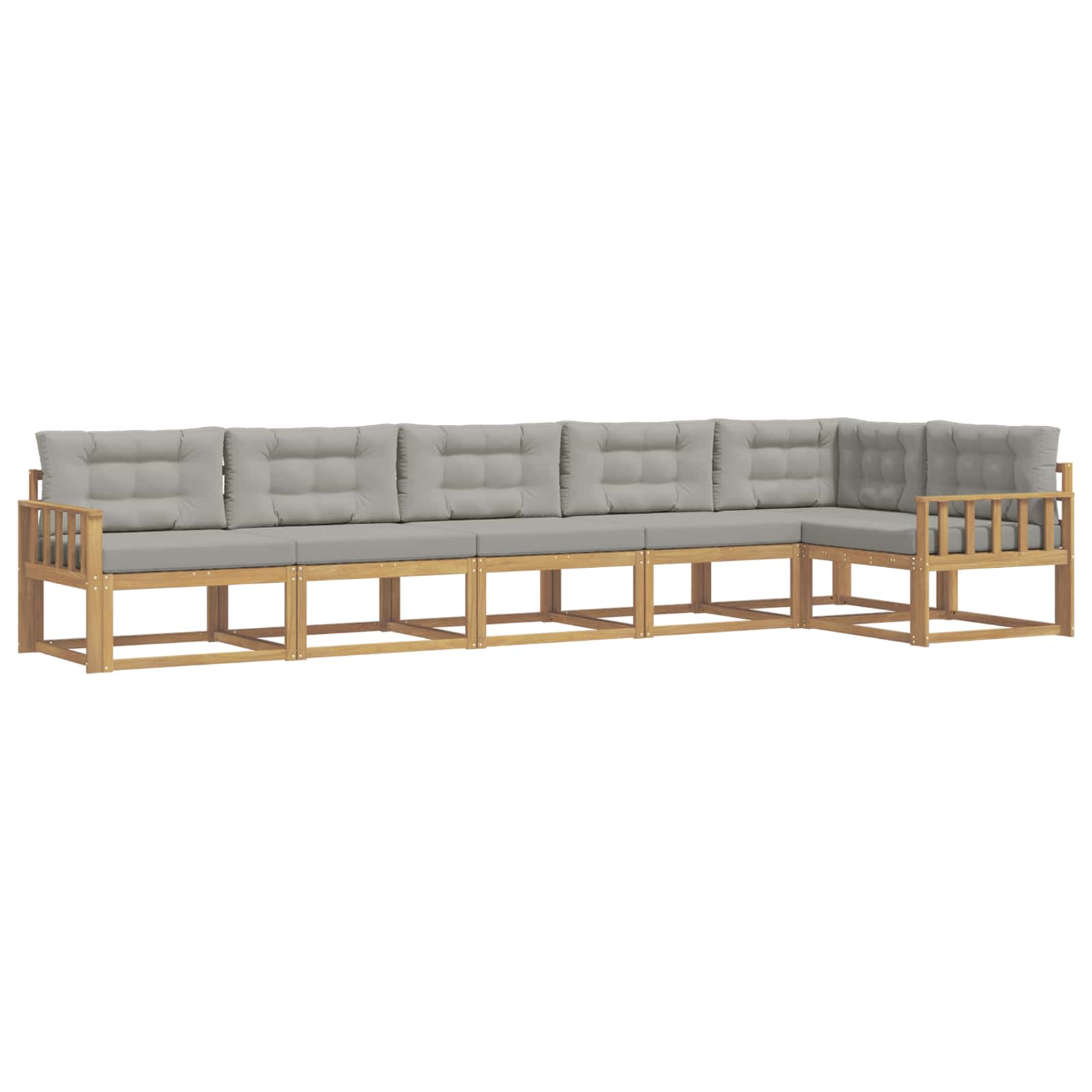 Buiten bankenset met kussen 4 pcs Wit en Lichtgrijs Polyester is nu te koop bij PeponiXL, paradijselijk wonen!
