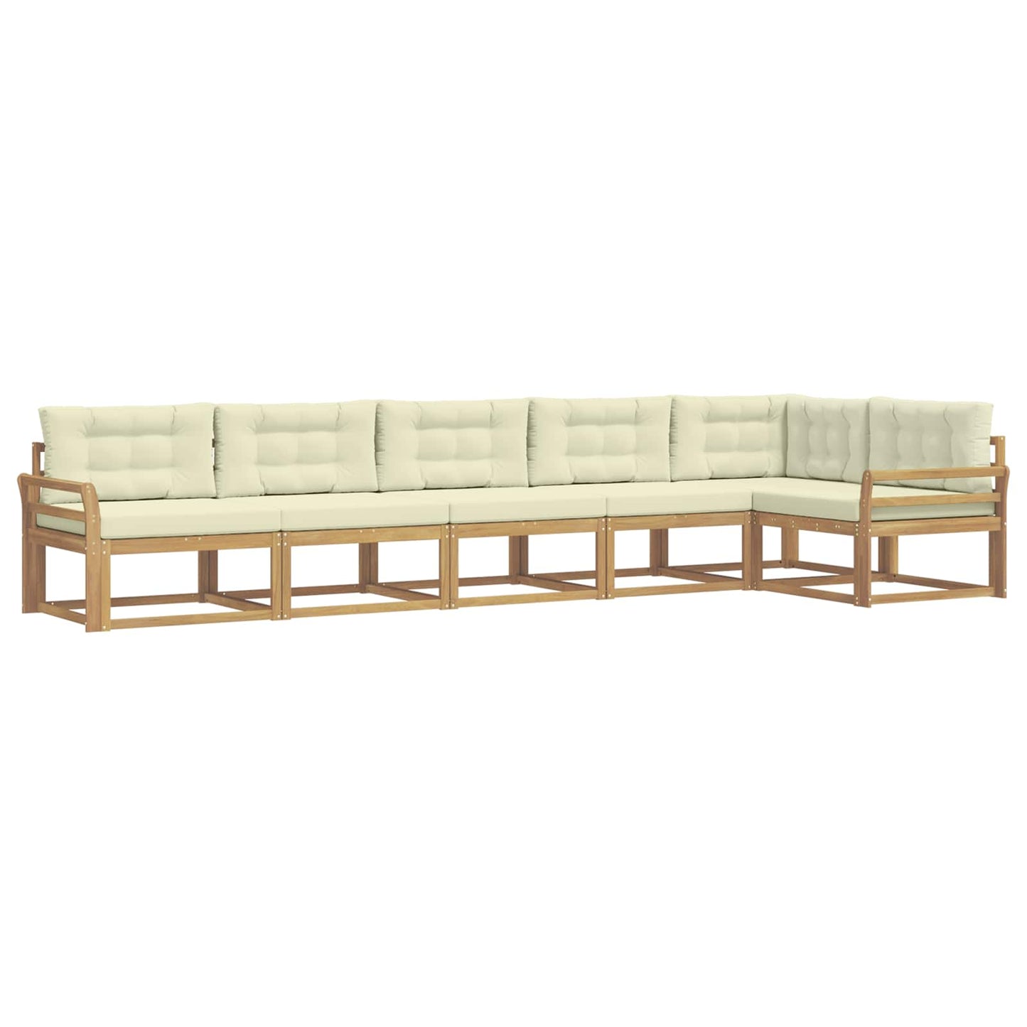 Buiten bankenset met kussen 4 pcs Wit en crèmekleurig Polyester is nu te koop bij PeponiXL, paradijselijk wonen!