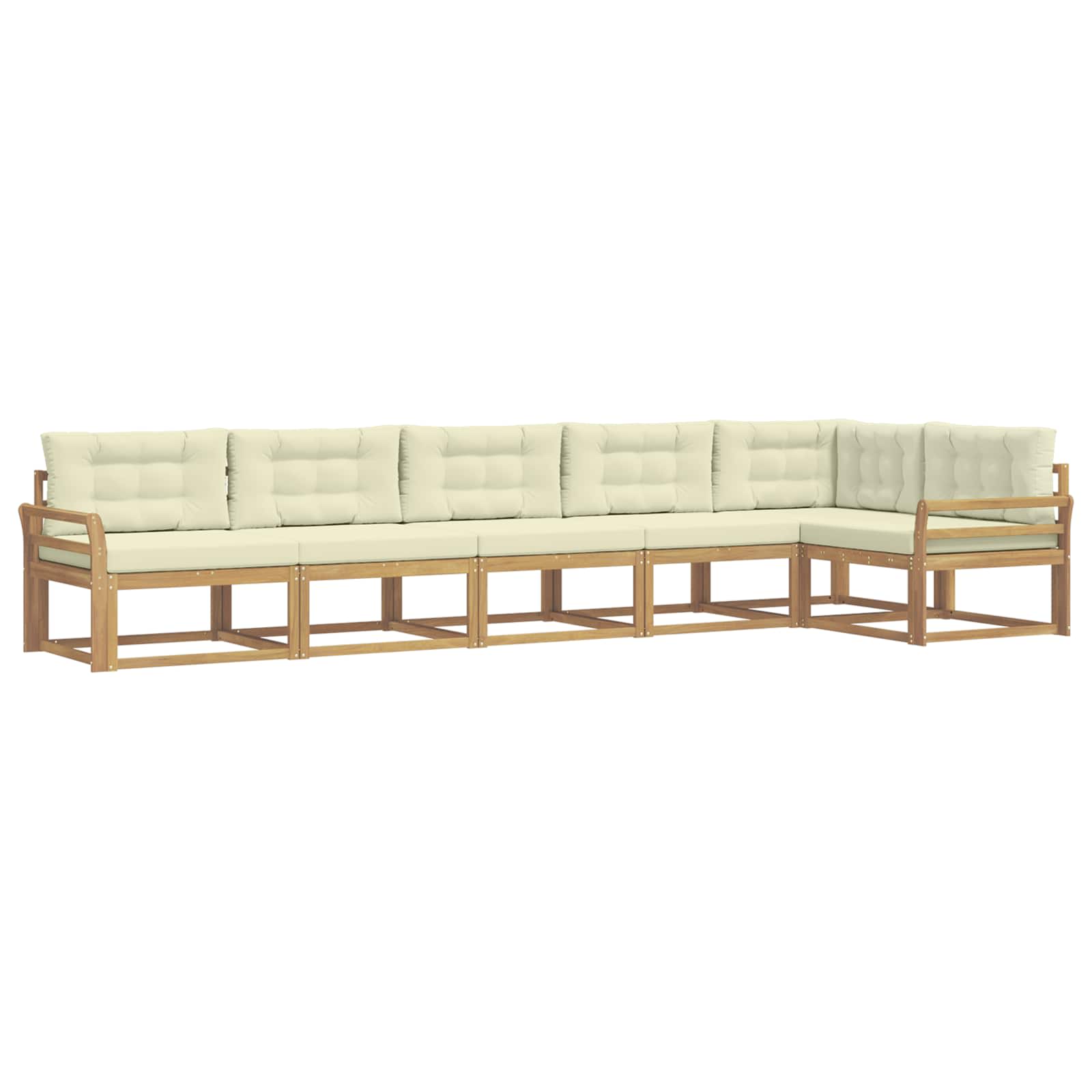 Buiten bankenset met kussen 4 pcs Wit en crèmekleurig Polyester is nu te koop bij PeponiXL, paradijselijk wonen!