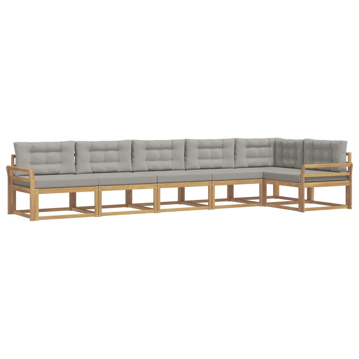 Buiten bankenset met kussen 4 pcs Wit en Lichtgrijs Polyester is nu te koop bij PeponiXL, paradijselijk wonen!