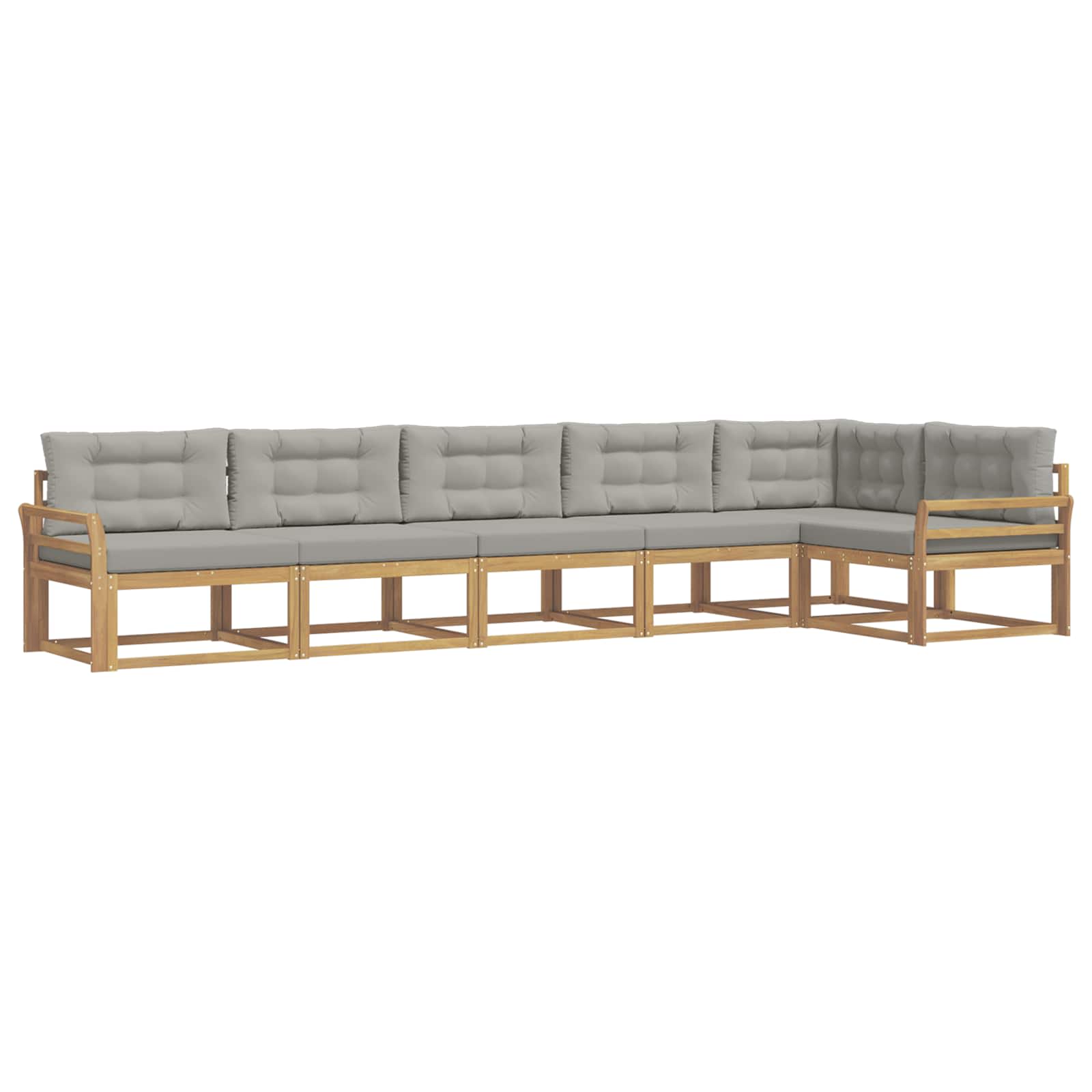 Buiten bankenset met kussen 4 pcs Wit en Lichtgrijs Polyester is nu te koop bij PeponiXL, paradijselijk wonen!