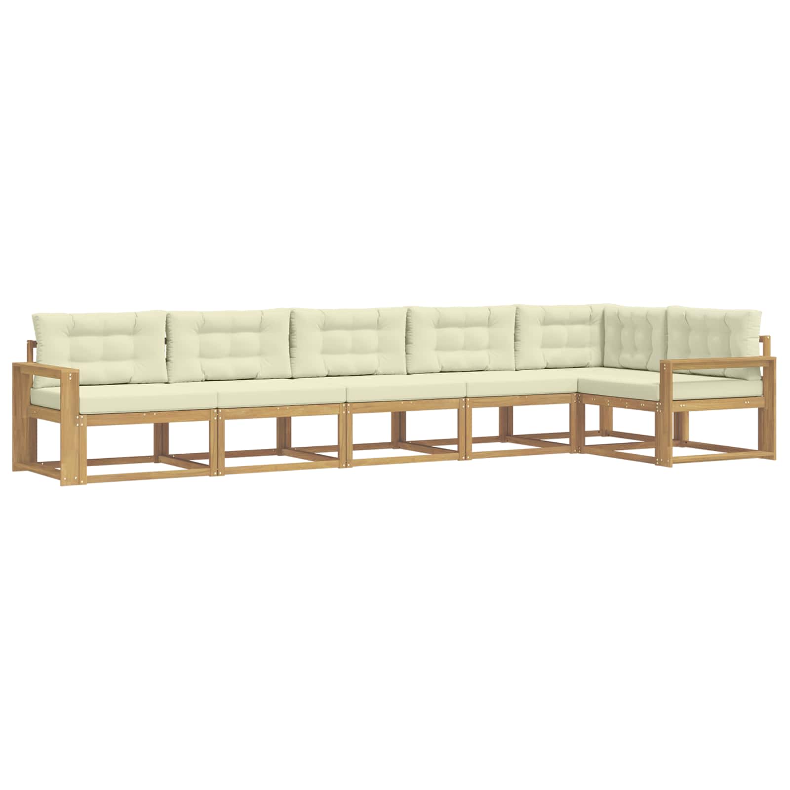 Buiten bankenset met kussen 4 pcs Wit en crèmekleurig Polyester is nu te koop bij PeponiXL, paradijselijk wonen!
