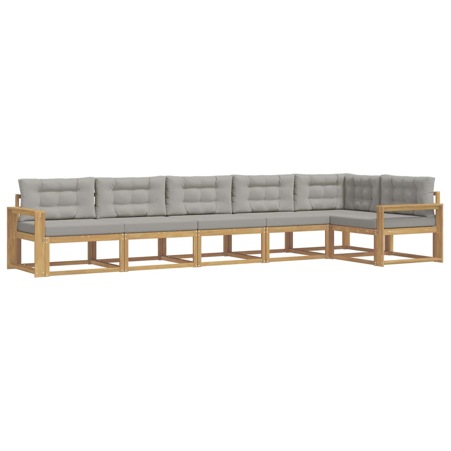 Buiten bankenset met kussen 4 pcs Wit en Lichtgrijs Polyester is nu te koop bij PeponiXL, paradijselijk wonen!