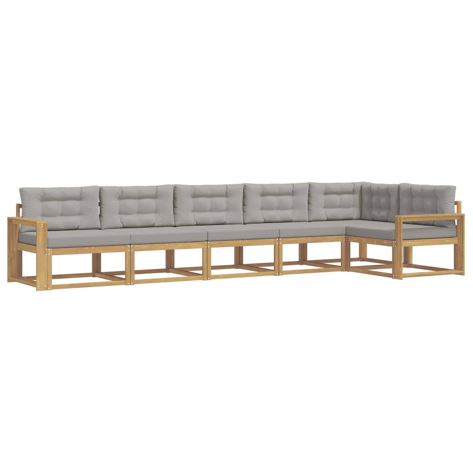 Buiten bankenset met kussen 4 pcs Wit en Lichtgrijs Polyester is nu te koop bij PeponiXL, paradijselijk wonen!