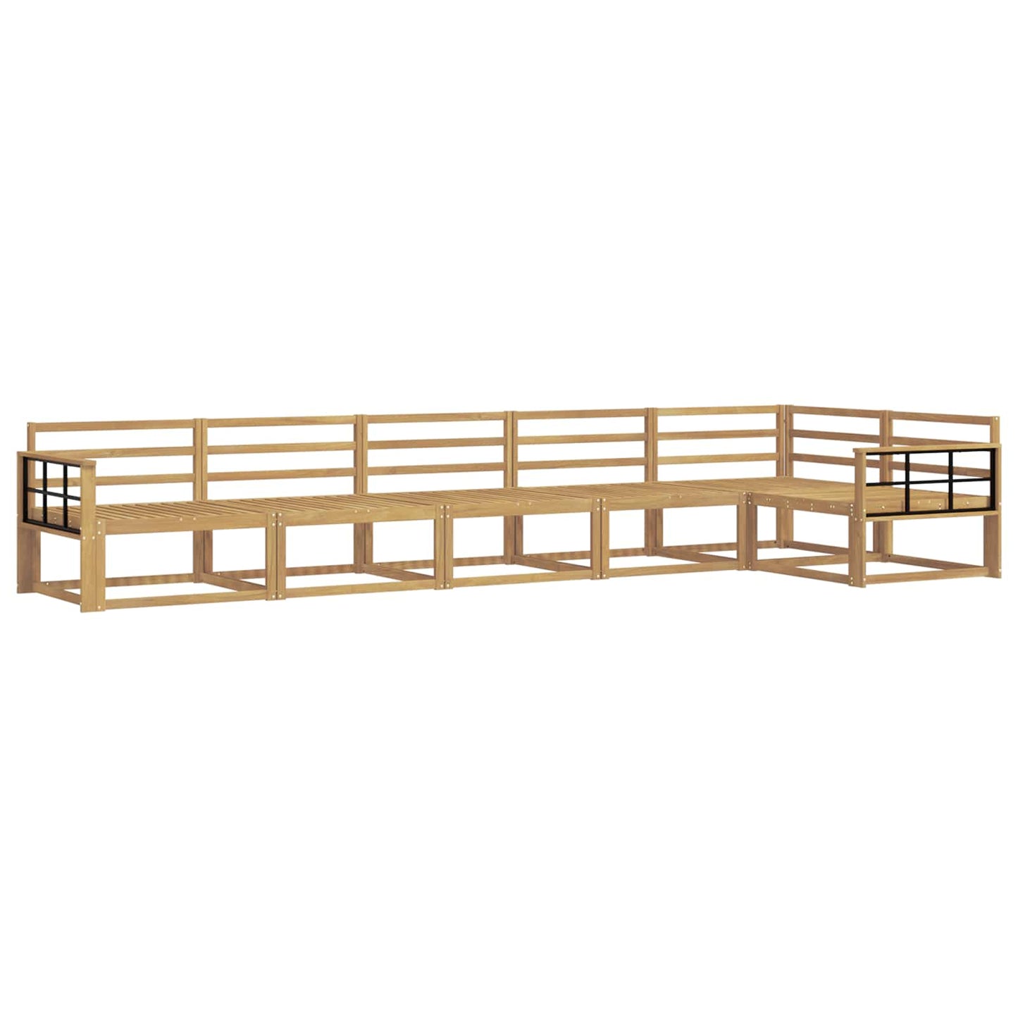 Buiten bankenset 6 pcs Wit 406 x 168,5 x 73 cm is nu te koop bij PeponiXL, paradijselijk wonen!