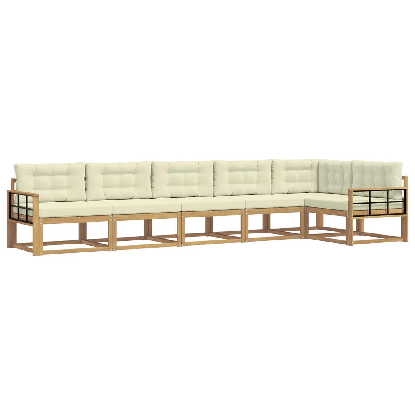 Buiten bankenset met kussen 4 pcs Wit en crèmekleurig Polyester is nu te koop bij PeponiXL, paradijselijk wonen!