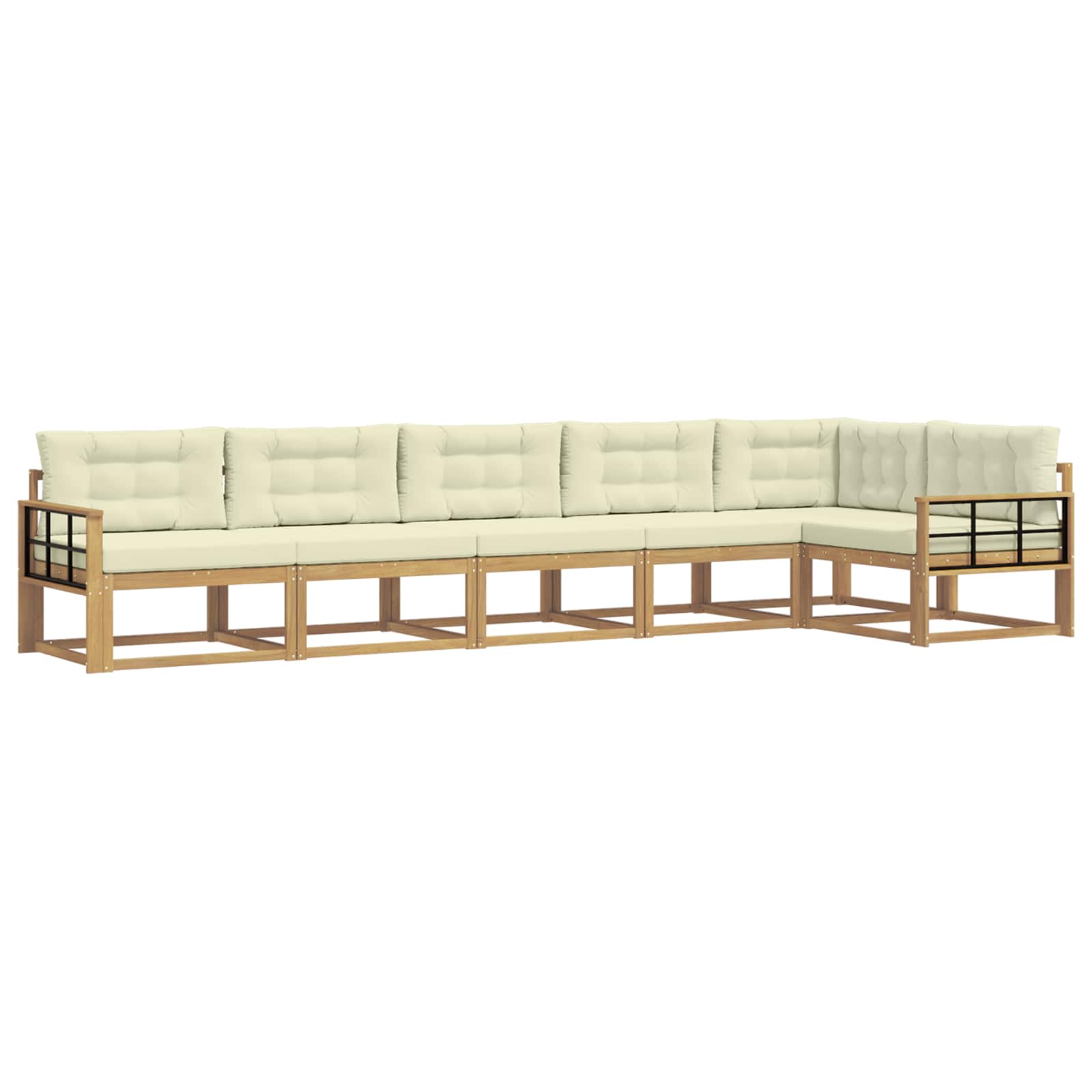 Buiten bankenset met kussen 4 pcs Wit en crèmekleurig Polyester is nu te koop bij PeponiXL, paradijselijk wonen!