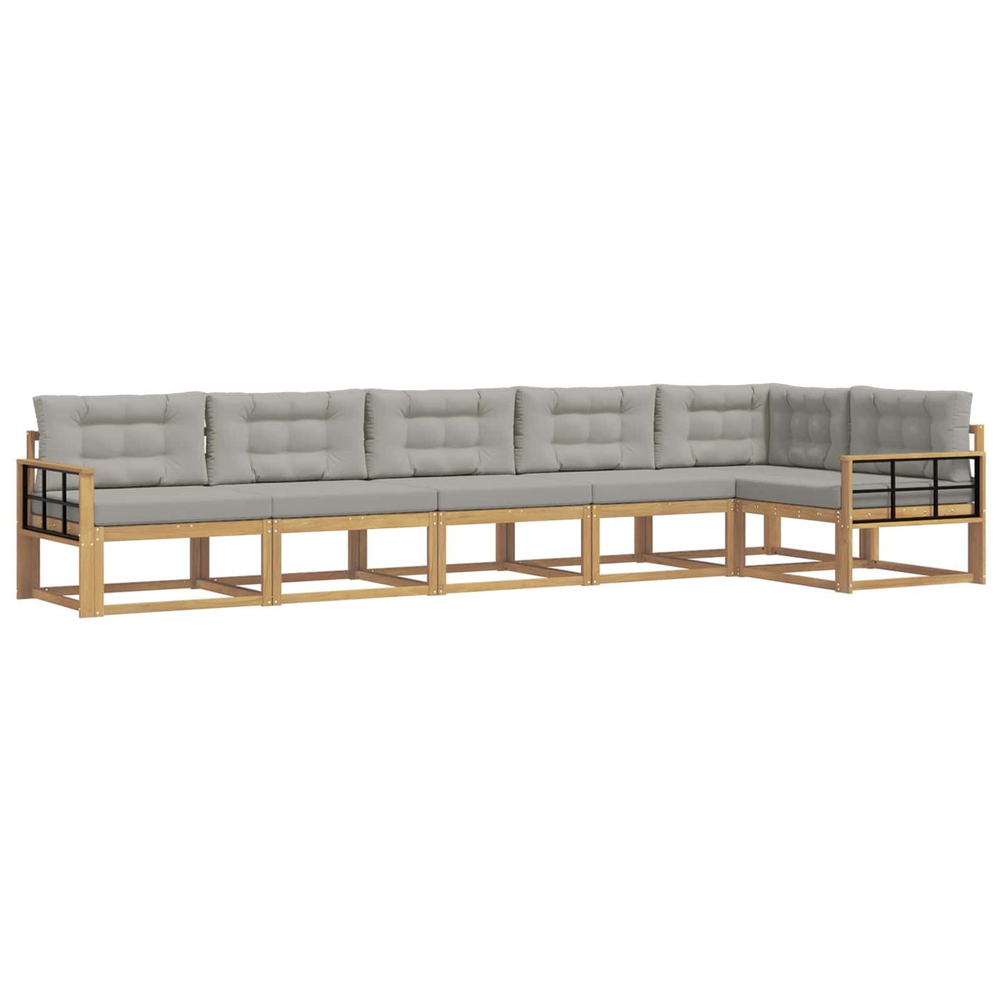 Buiten bankenset met kussen 4 pcs Wit en Lichtgrijs Polyester is nu te koop bij PeponiXL, paradijselijk wonen!