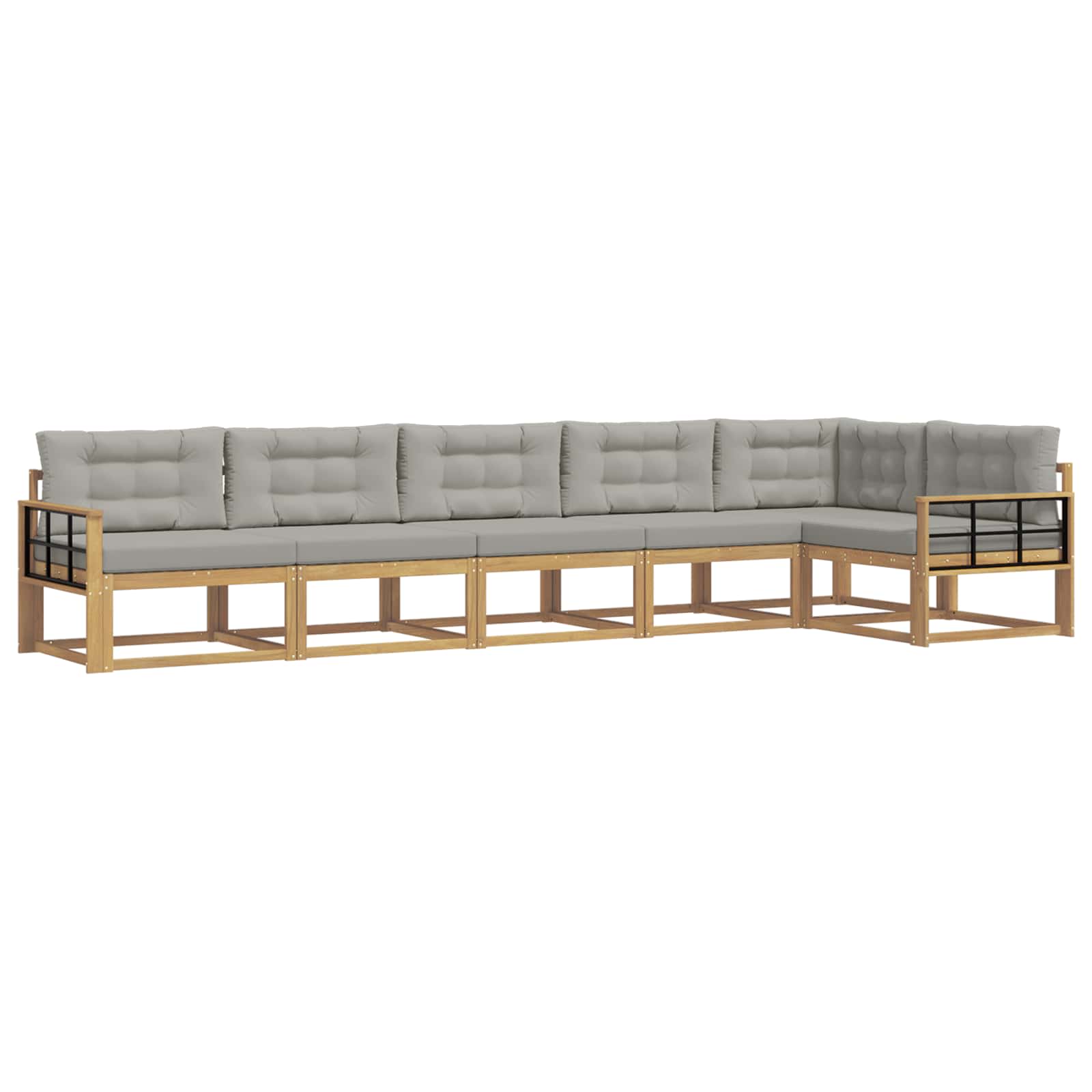 Buiten bankenset met kussen 4 pcs Wit en Lichtgrijs Polyester is nu te koop bij PeponiXL, paradijselijk wonen!