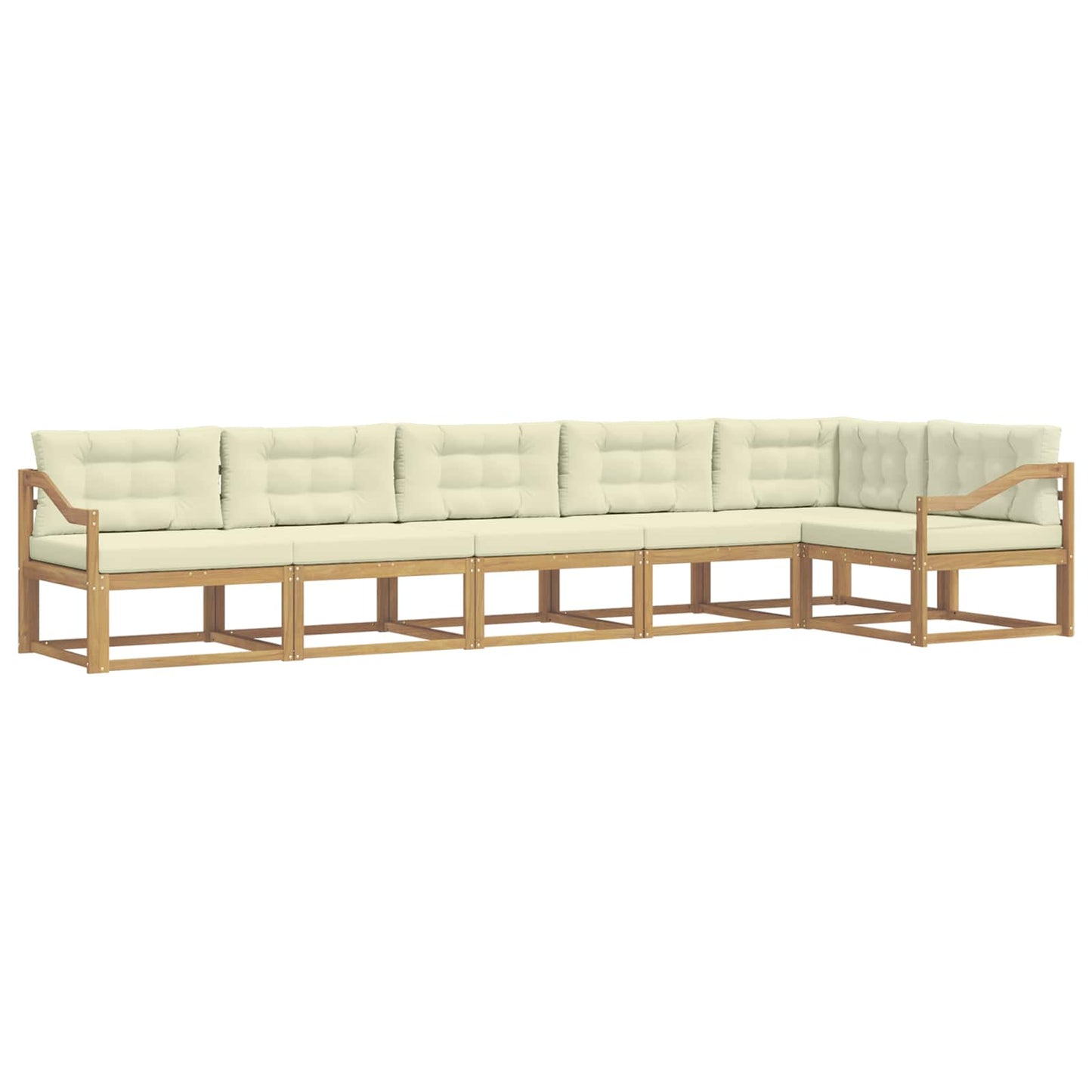 Buiten bankenset met kussen 4 pcs Wit en crèmekleurig Polyester is nu te koop bij PeponiXL, paradijselijk wonen!