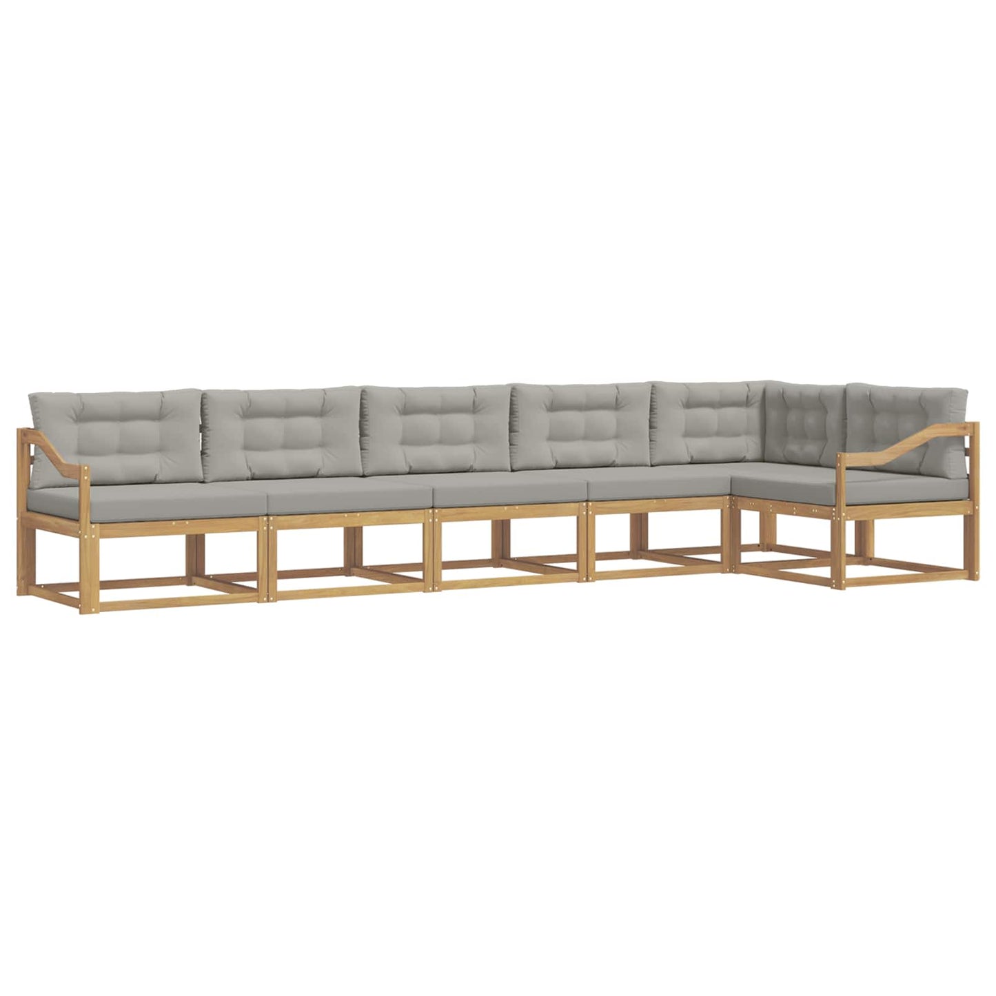 Buiten bankenset met kussen 4 pcs Wit en Lichtgrijs Polyester is nu te koop bij PeponiXL, paradijselijk wonen!