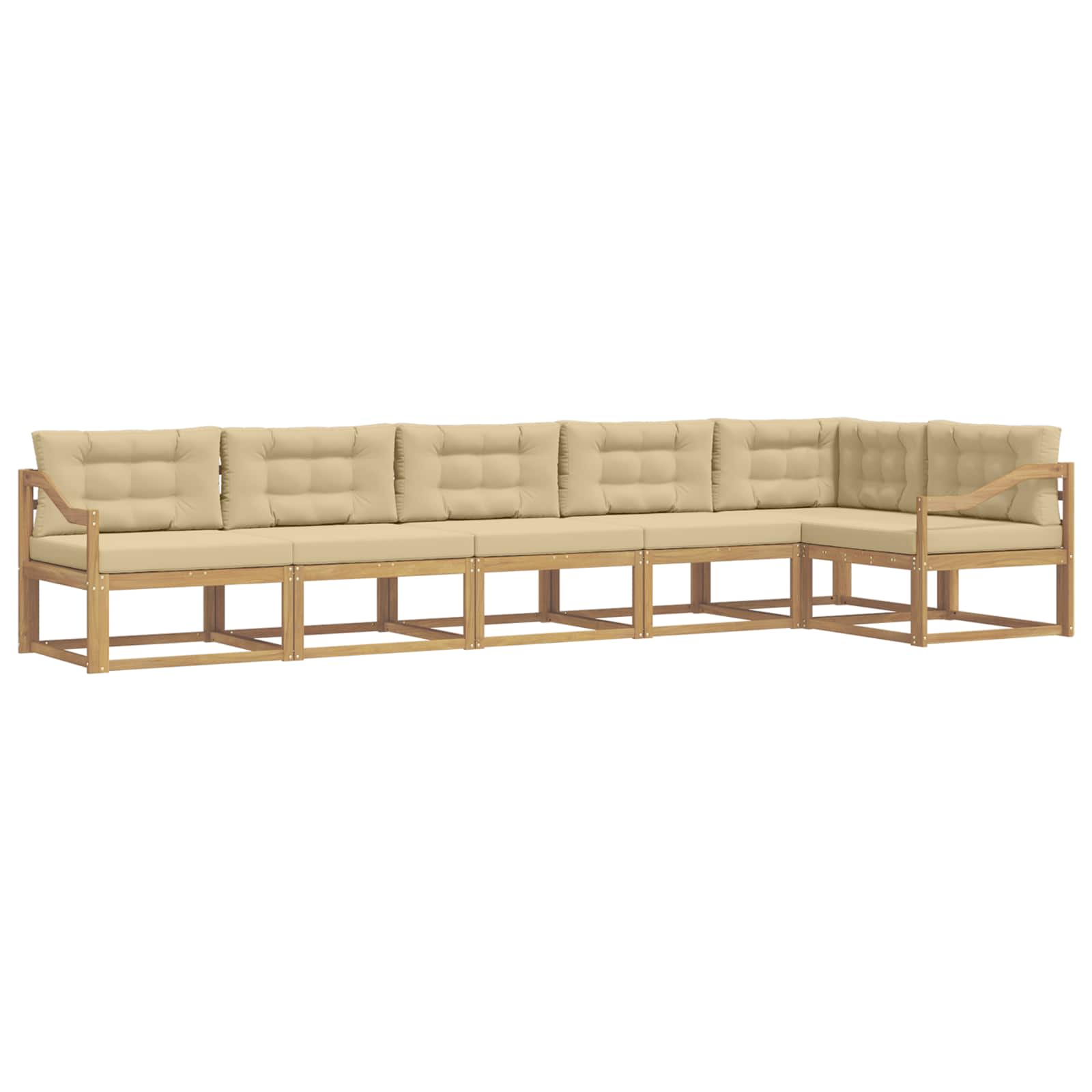 Buiten bankenset met kussen 4 pcs Wit en Beige Polyester is nu te koop bij PeponiXL, paradijselijk wonen!