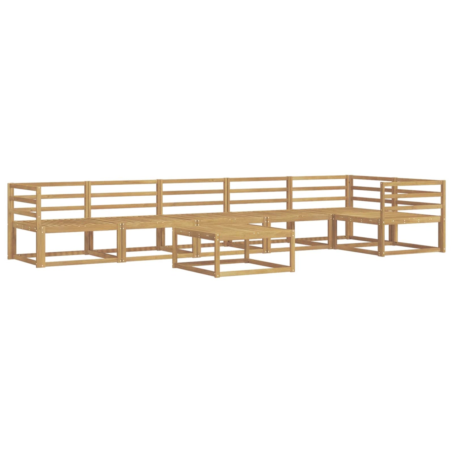 Buiten bankenset 7 pcs Wit 79 x 79 x 37 cm Massief Acaciahout is nu te koop bij PeponiXL, paradijselijk wonen!