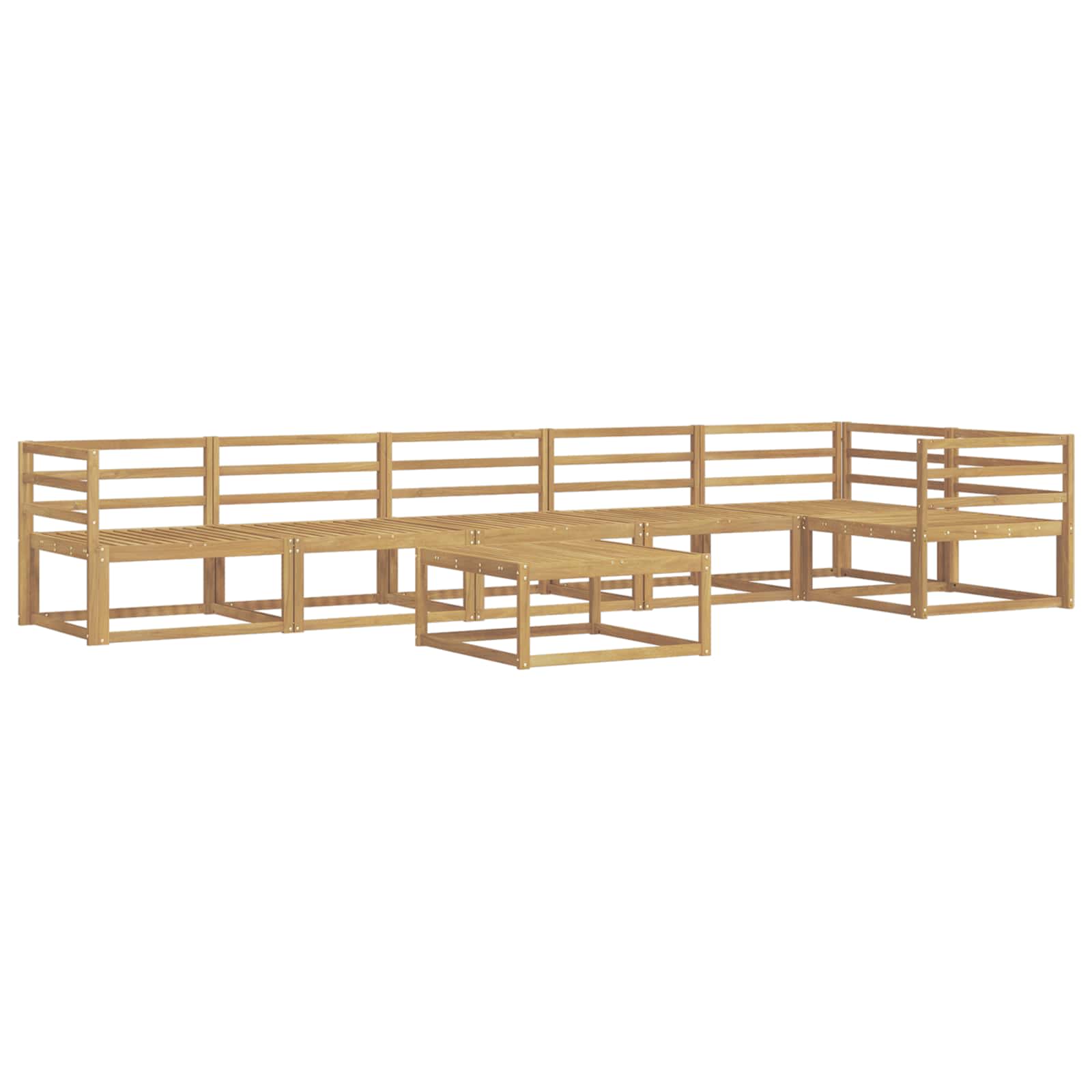 Buiten bankenset 7 pcs Wit 79 x 79 x 37 cm Massief Acaciahout is nu te koop bij PeponiXL, paradijselijk wonen!