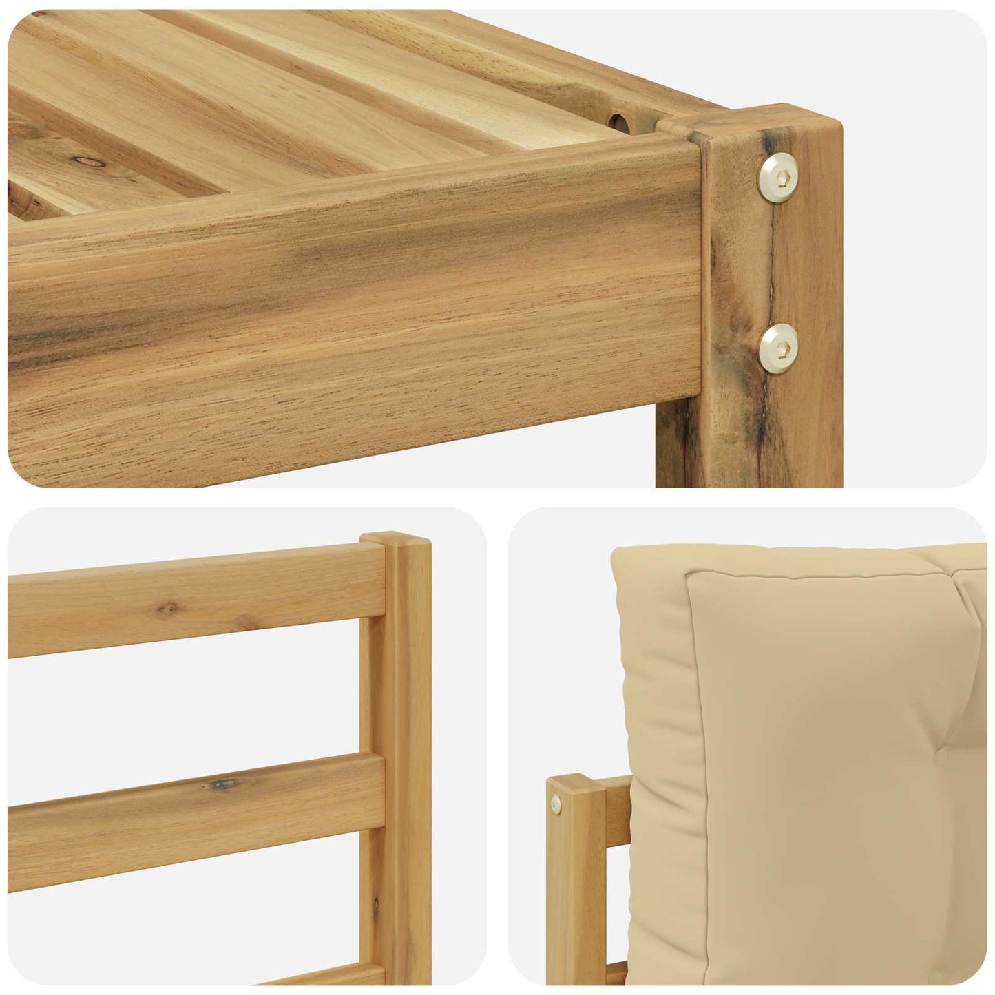 Buiten bankenset 7 pcs Wit en Beige 79 x 79 x 37 cm Polyester is nu te koop bij PeponiXL, paradijselijk wonen!