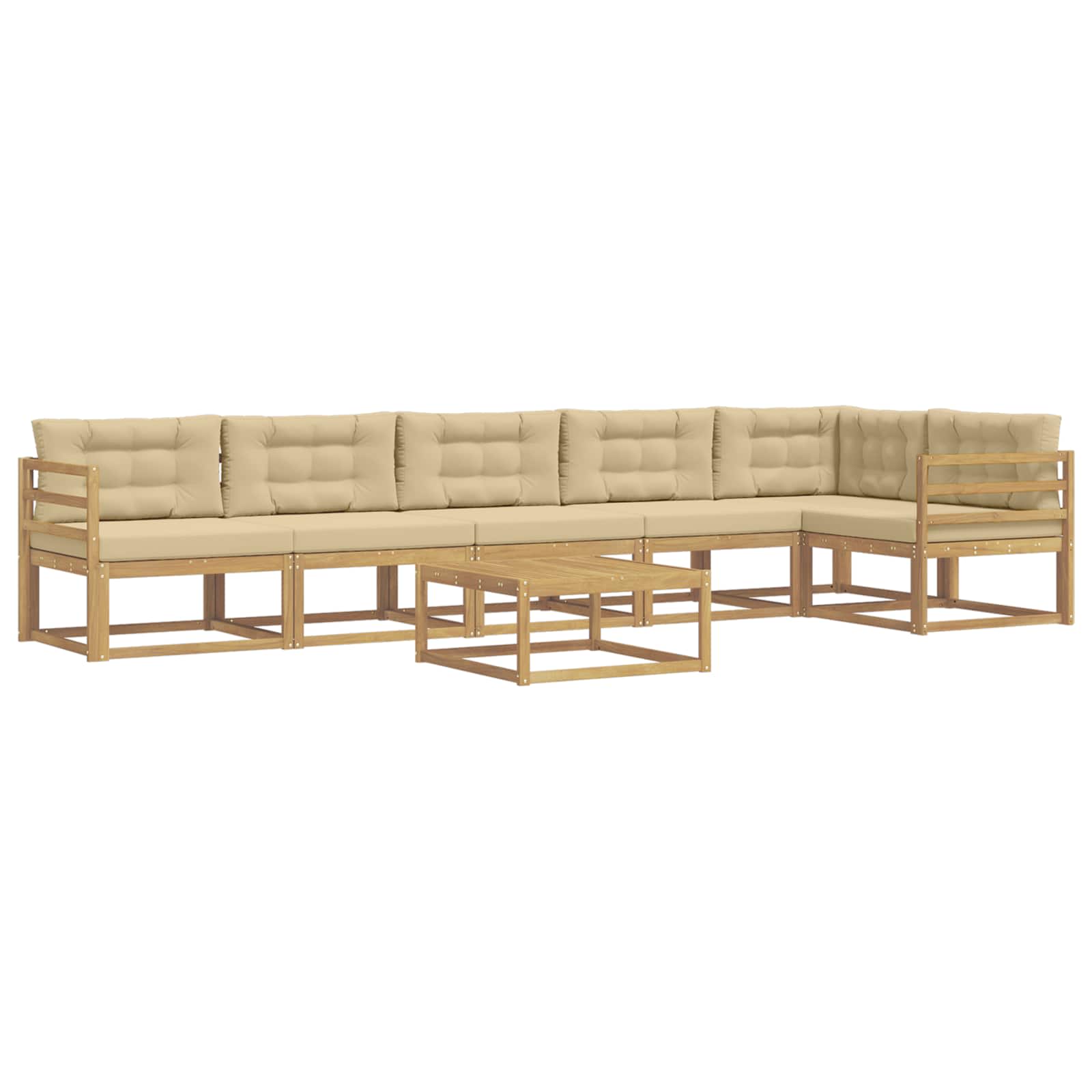 Buiten bankenset 7 pcs Wit en Beige 79 x 79 x 37 cm Polyester is nu te koop bij PeponiXL, paradijselijk wonen!