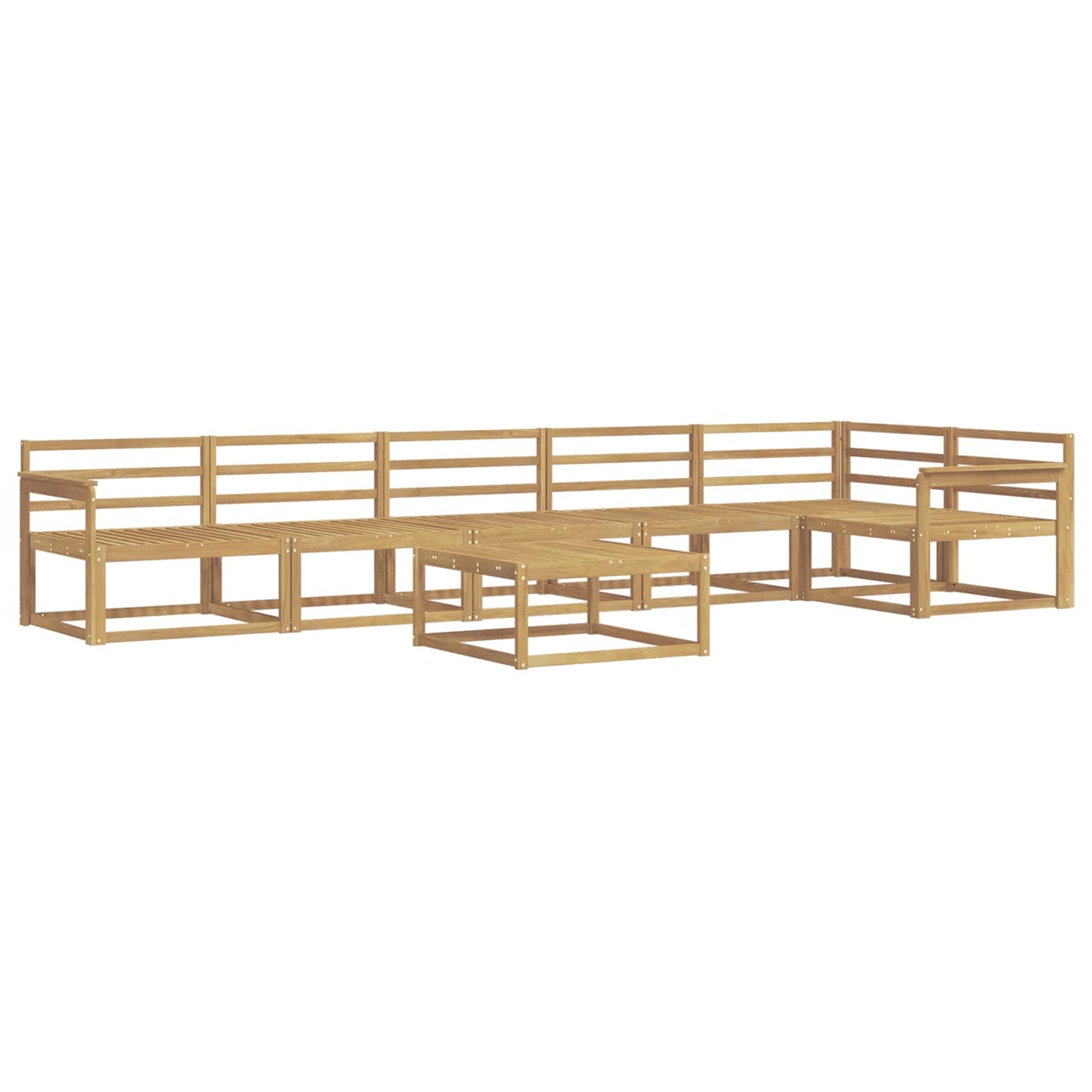 Buiten bankenset 7 pcs Wit 79 x 79 x 37 cm Massief Acaciahout is nu te koop bij PeponiXL, paradijselijk wonen!