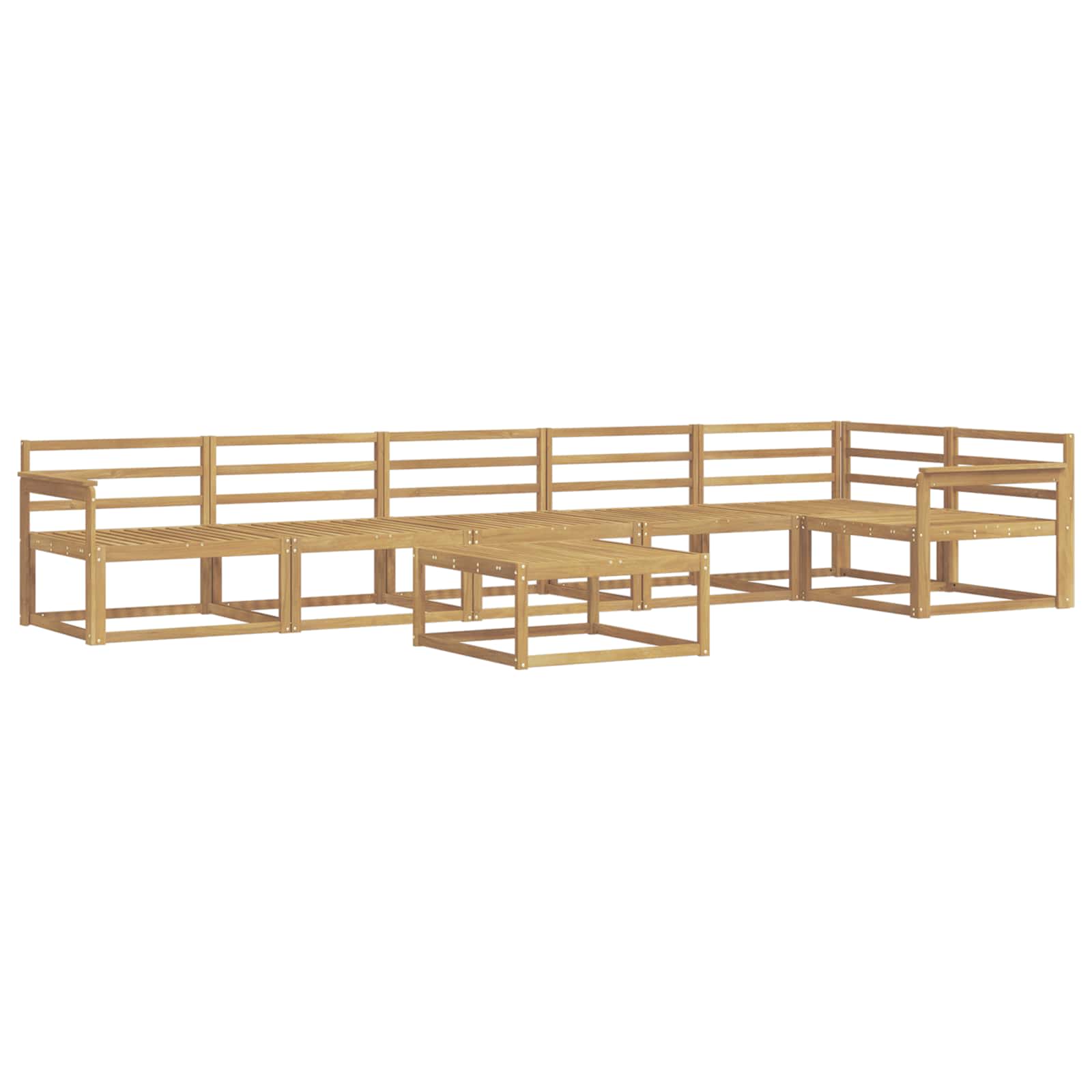 Buiten bankenset 7 pcs Wit 79 x 79 x 37 cm Massief Acaciahout is nu te koop bij PeponiXL, paradijselijk wonen!