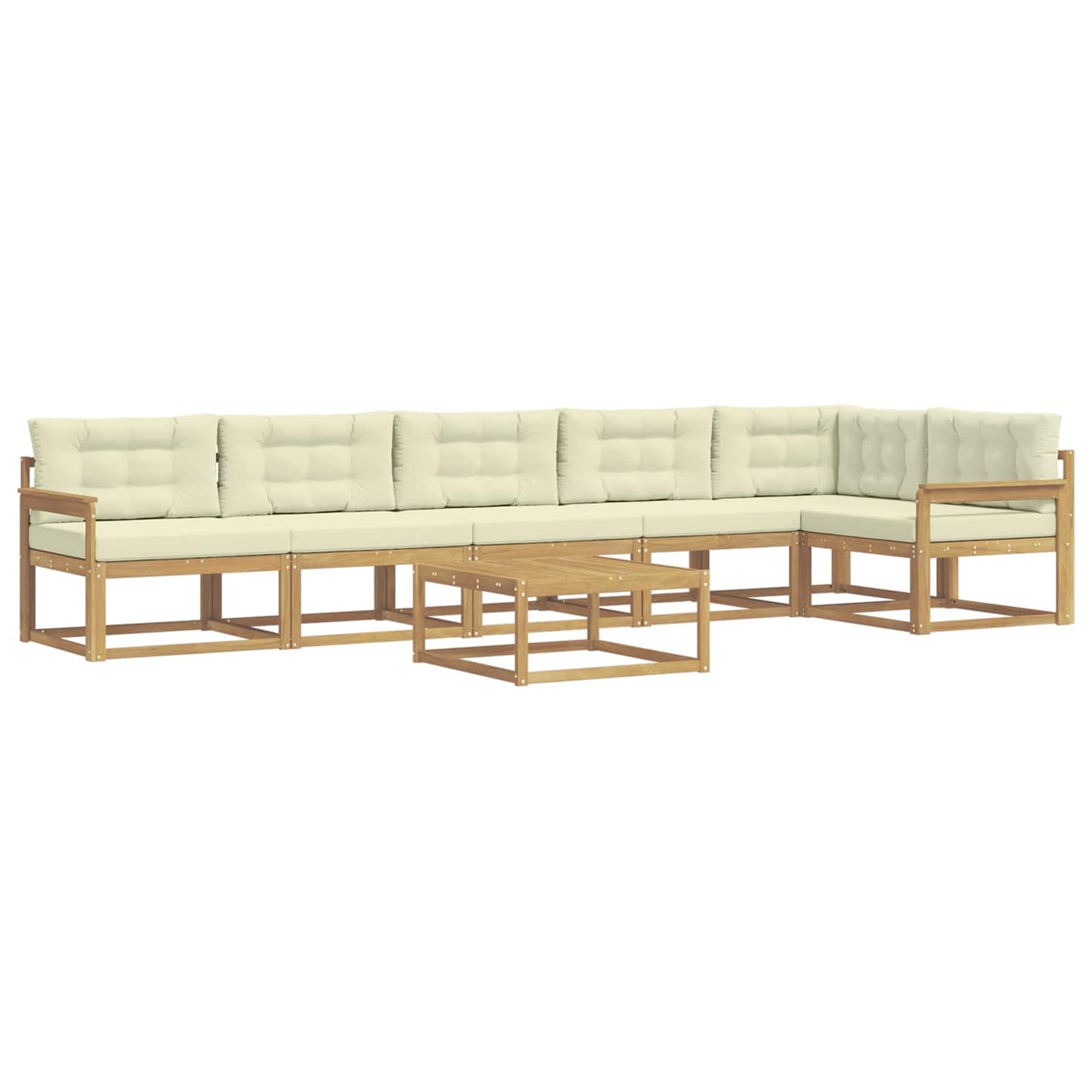 Buiten bankenset 7 pcs Wit en crèmekleurig 79 x 79 x 37 cm is nu te koop bij PeponiXL, paradijselijk wonen!