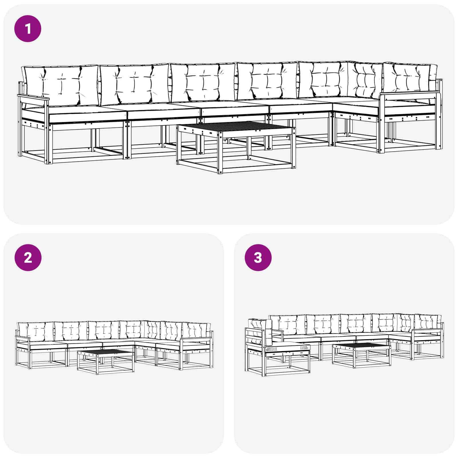 Buiten bankenset 7 pcs Wit en crèmekleurig 79 x 79 x 37 cm is nu te koop bij PeponiXL, paradijselijk wonen!