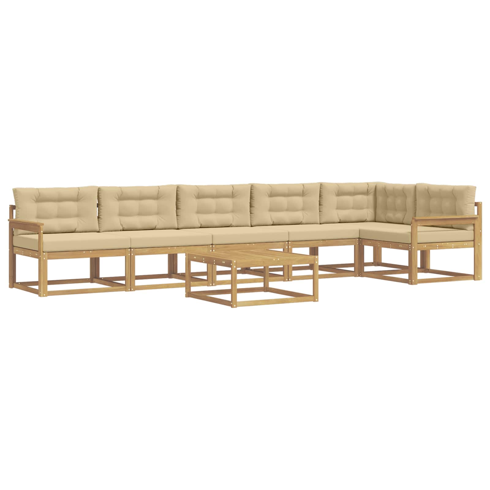 Buiten bankenset 7 pcs Wit en Beige 79 x 79 x 37 cm Polyester is nu te koop bij PeponiXL, paradijselijk wonen!