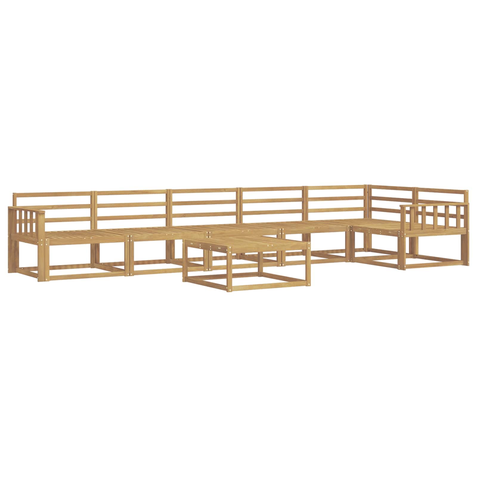 Buiten bankenset 7 pcs Wit 79 x 79 x 37 cm Massief Acaciahout is nu te koop bij PeponiXL, paradijselijk wonen!