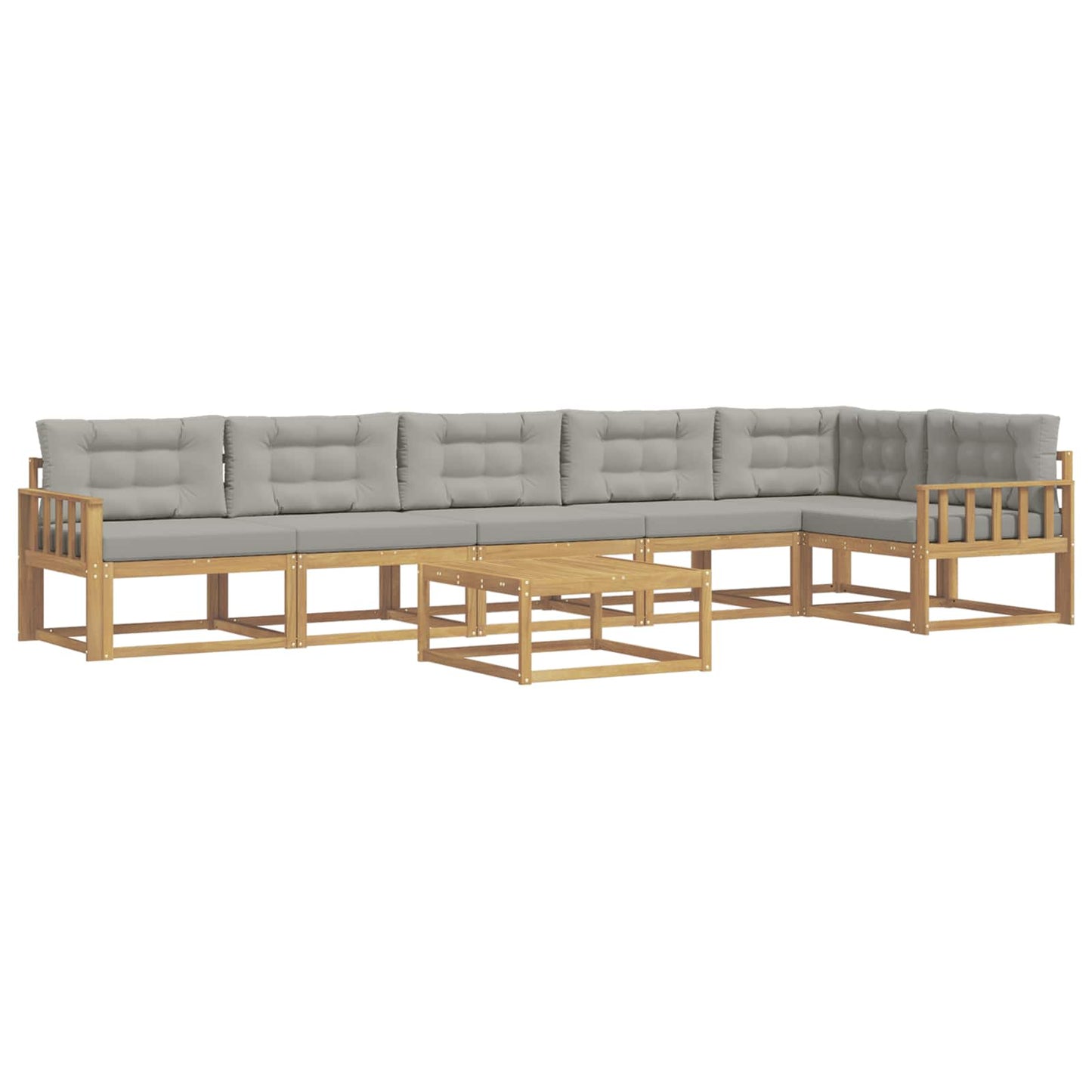 Buiten bankenset 7 pcs Wit en Lichtgrijs 79 x 79 x 37 cm is nu te koop bij PeponiXL, paradijselijk wonen!