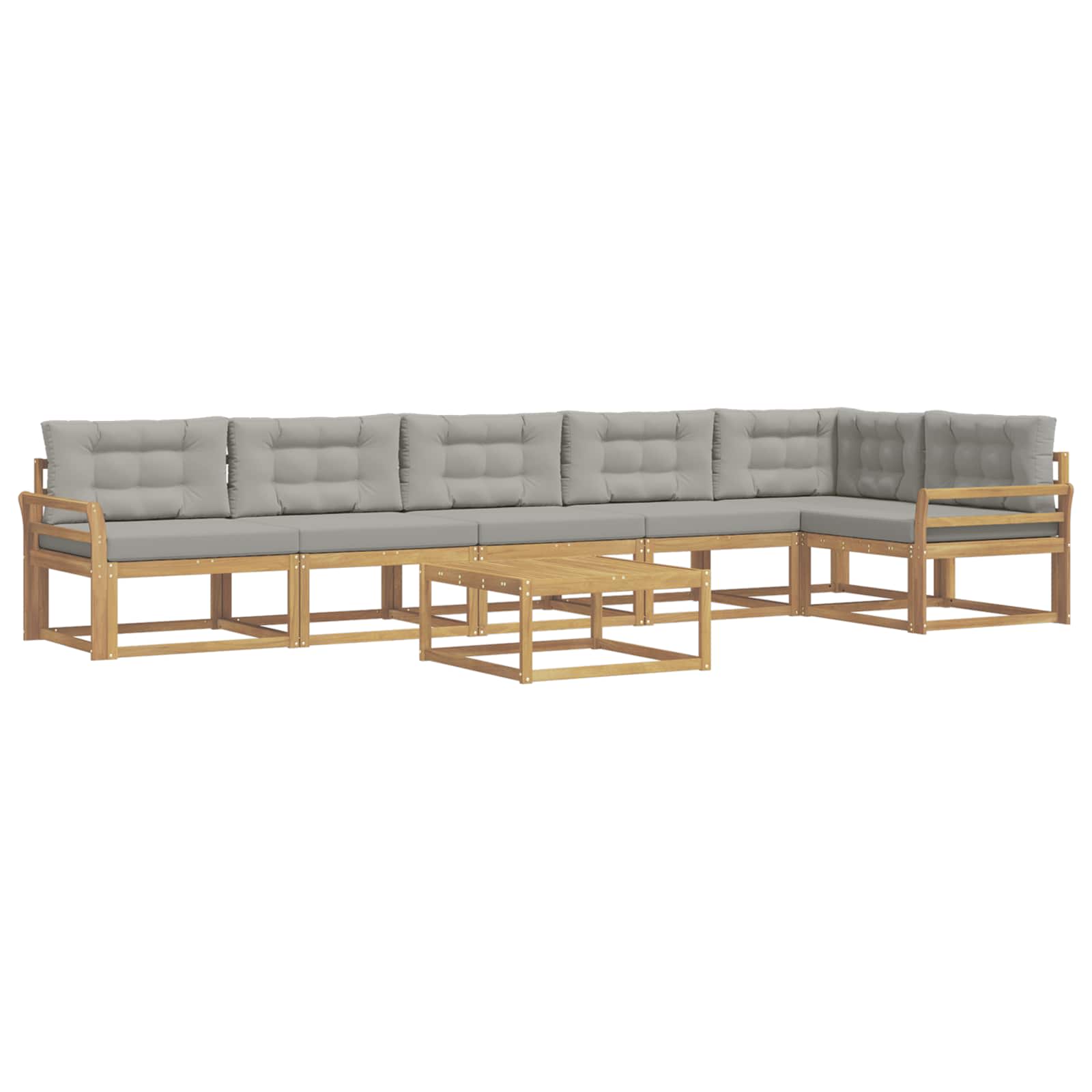 Buiten bankenset 7 pcs Wit en Lichtgrijs 79 x 79 x 37 cm is nu te koop bij PeponiXL, paradijselijk wonen!