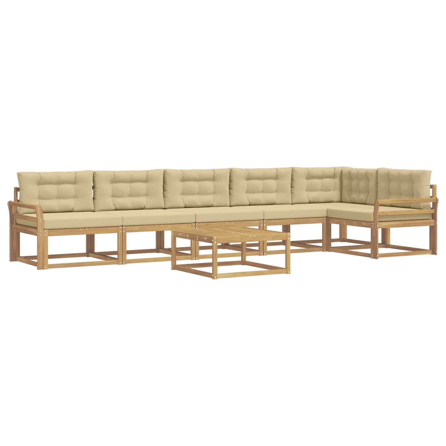Buiten bankenset 7 pcs Wit en Beige 79 x 79 x 37 cm Polyester is nu te koop bij PeponiXL, paradijselijk wonen!