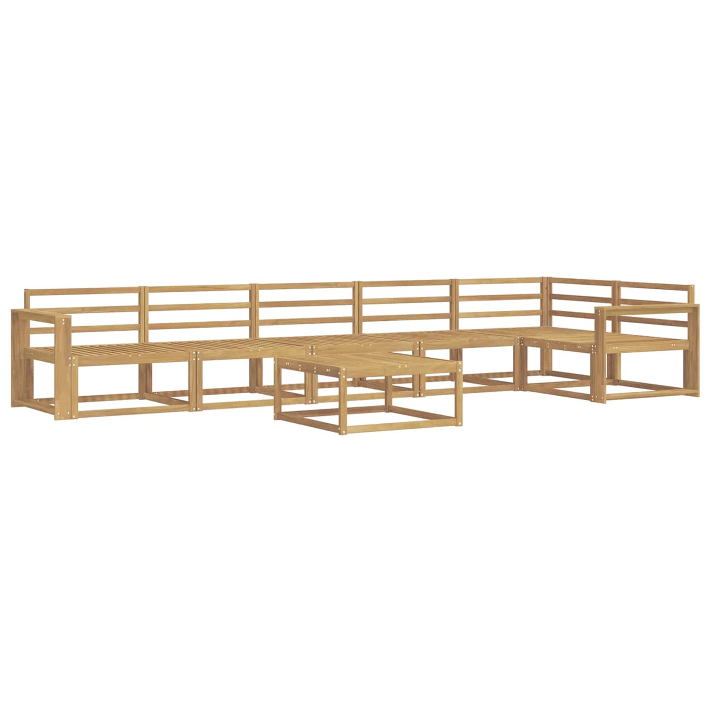Buiten bankenset 7 pcs Wit 79 x 79 x 37 cm Massief Acaciahout is nu te koop bij PeponiXL, paradijselijk wonen!