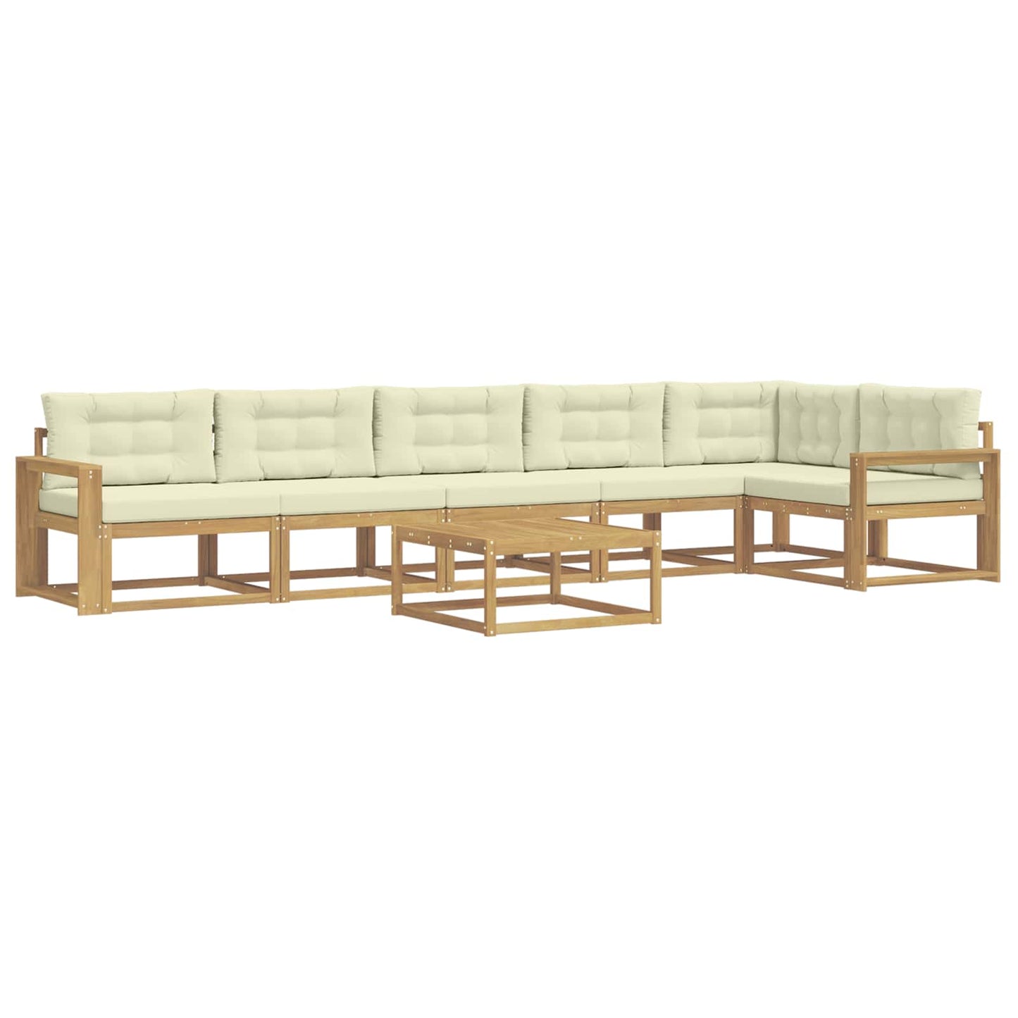 Buiten bankenset 7 pcs Wit en crèmekleurig 79 x 79 x 37 cm is nu te koop bij PeponiXL, paradijselijk wonen!