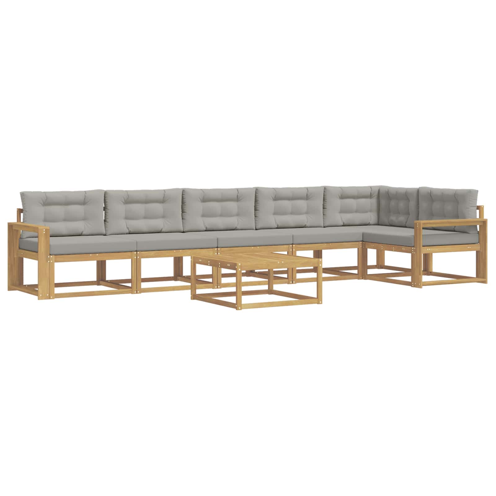 Buiten bankenset 7 pcs Wit en Lichtgrijs 79 x 79 x 37 cm is nu te koop bij PeponiXL, paradijselijk wonen!