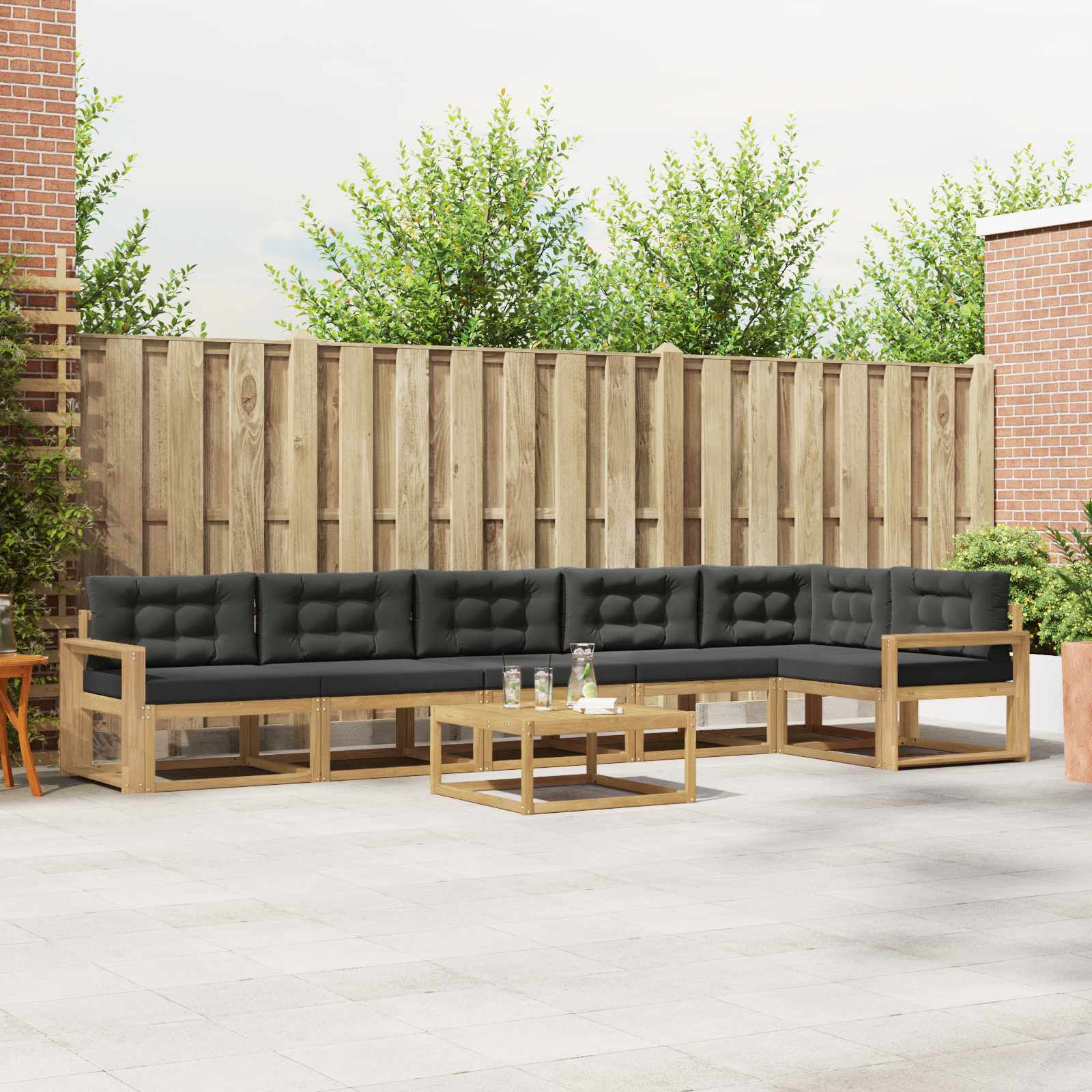 Buiten bankenset 7 pcs Wit en antracietkleurig 79 x 79 x 37 cm is nu te koop bij PeponiXL, paradijselijk wonen!