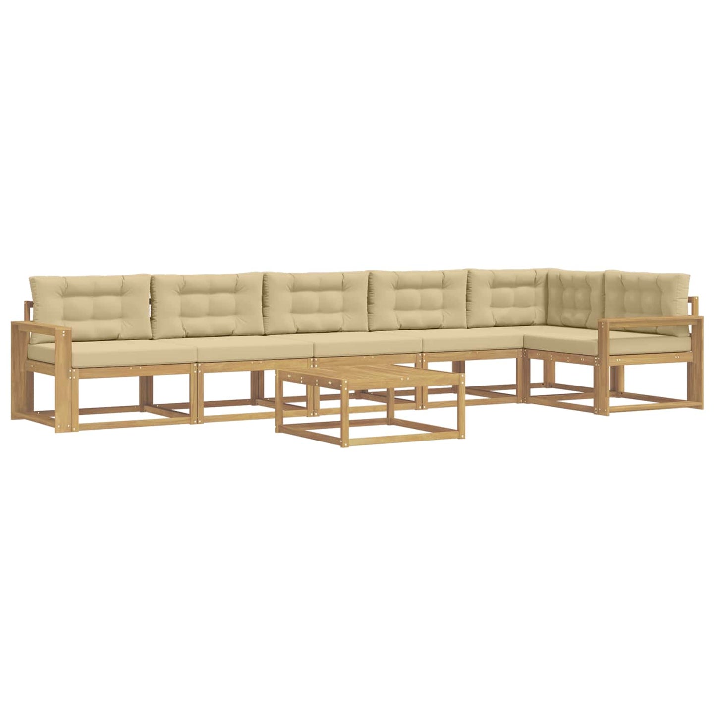 Buiten bankenset 7 pcs Wit en Beige 79 x 79 x 37 cm Polyester is nu te koop bij PeponiXL, paradijselijk wonen!