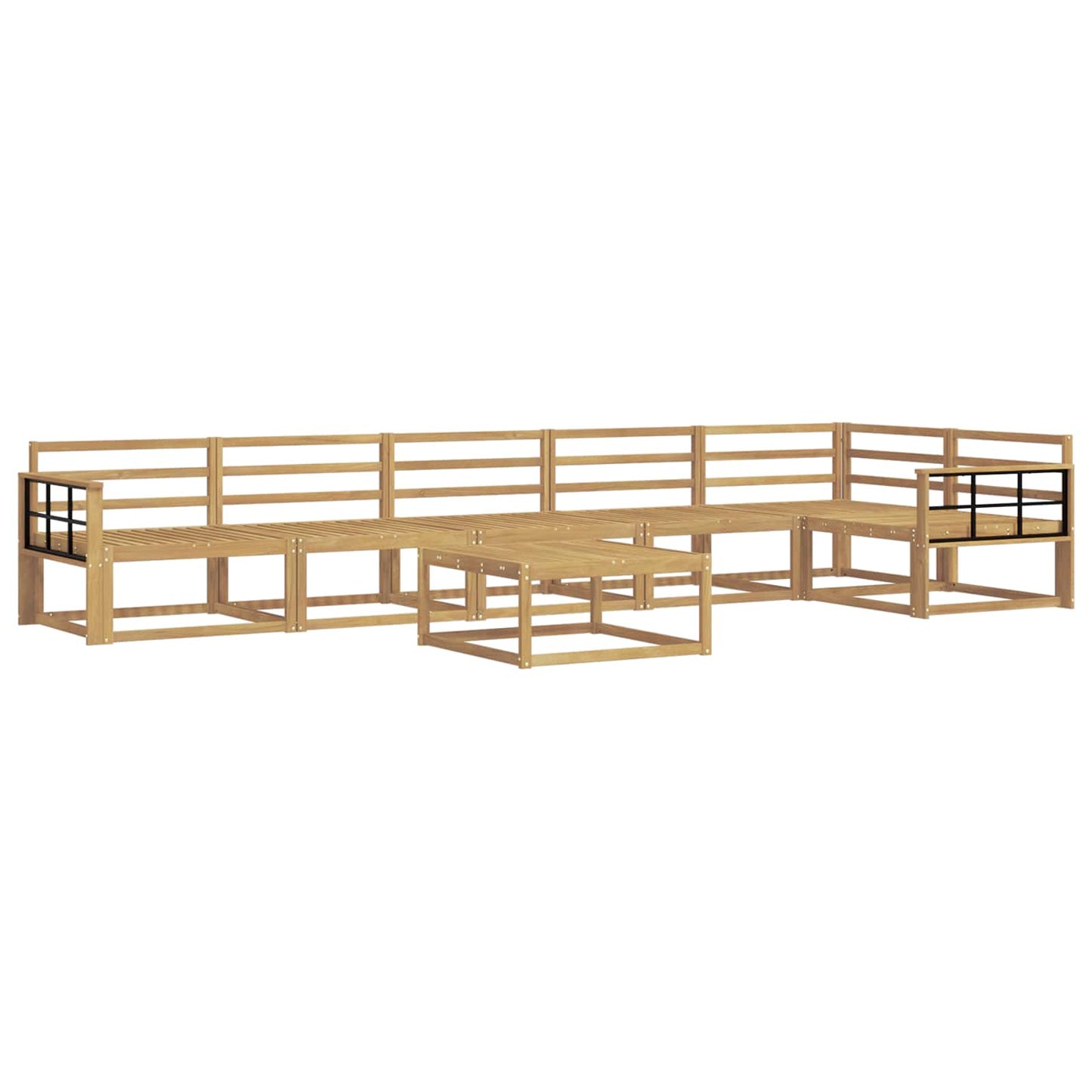 Buiten bankenset 7 pcs Wit 79 x 79 x 37 cm Massief Acaciahout is nu te koop bij PeponiXL, paradijselijk wonen!