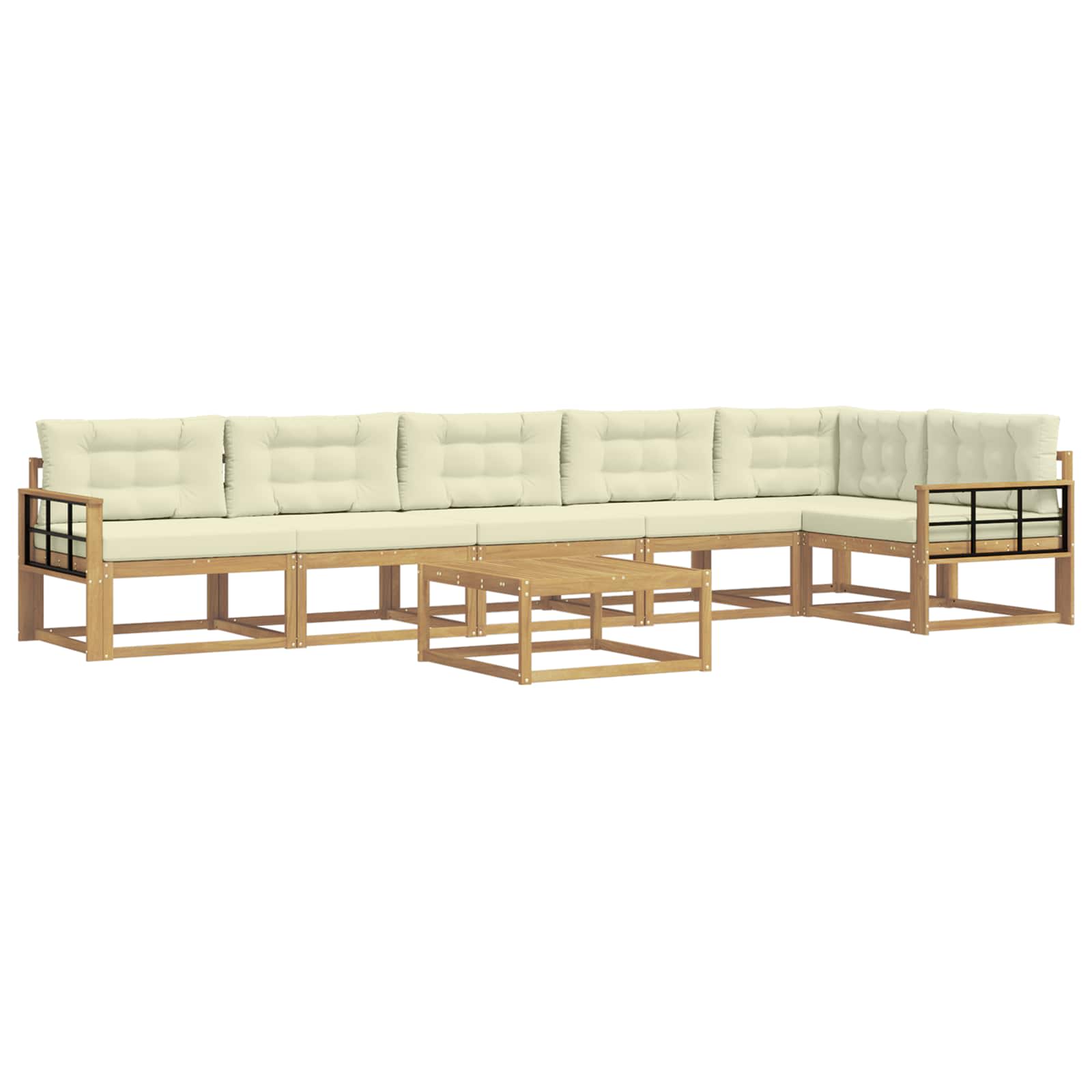 Buiten bankenset 7 pcs Wit en crèmekleurig 79 x 79 x 37 cm is nu te koop bij PeponiXL, paradijselijk wonen!