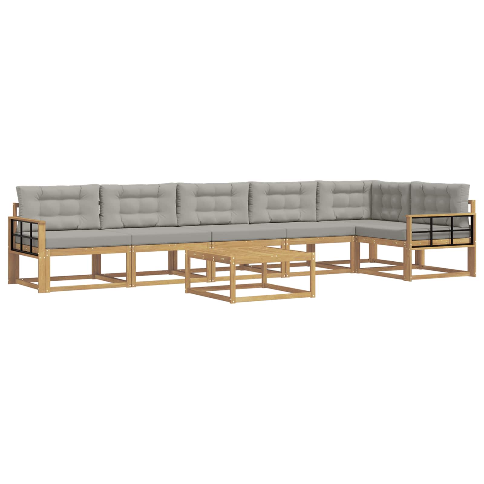 Buiten bankenset 7 pcs Wit en Lichtgrijs 79 x 79 x 37 cm is nu te koop bij PeponiXL, paradijselijk wonen!