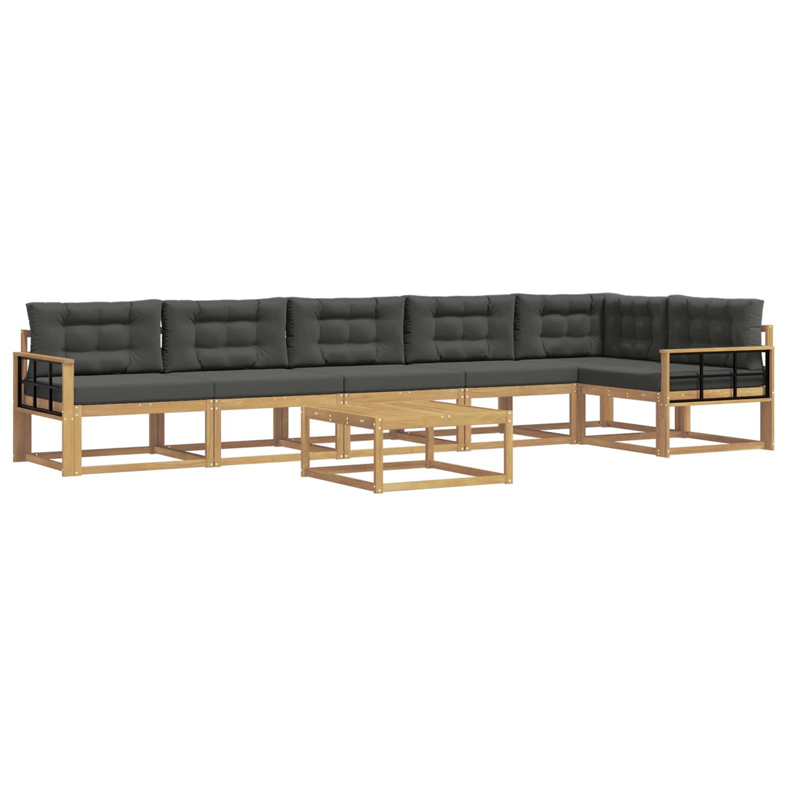 Buiten bankenset 7 pcs Wit en antracietkleurig 79 x 79 x 37 cm is nu te koop bij PeponiXL, paradijselijk wonen!