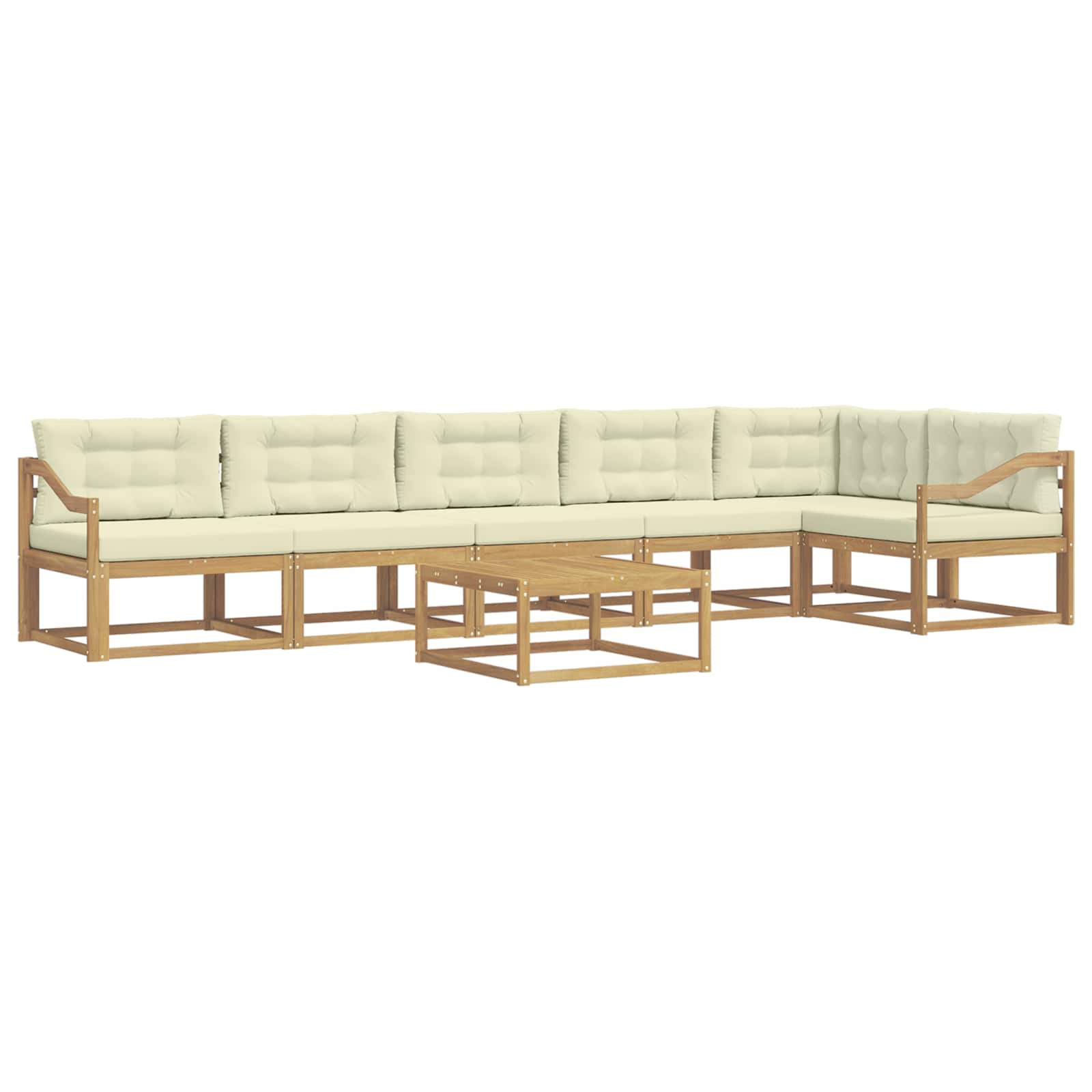 Buiten bankenset 7 pcs Wit en crèmekleurig 79 x 79 x 37 cm is nu te koop bij PeponiXL, paradijselijk wonen!