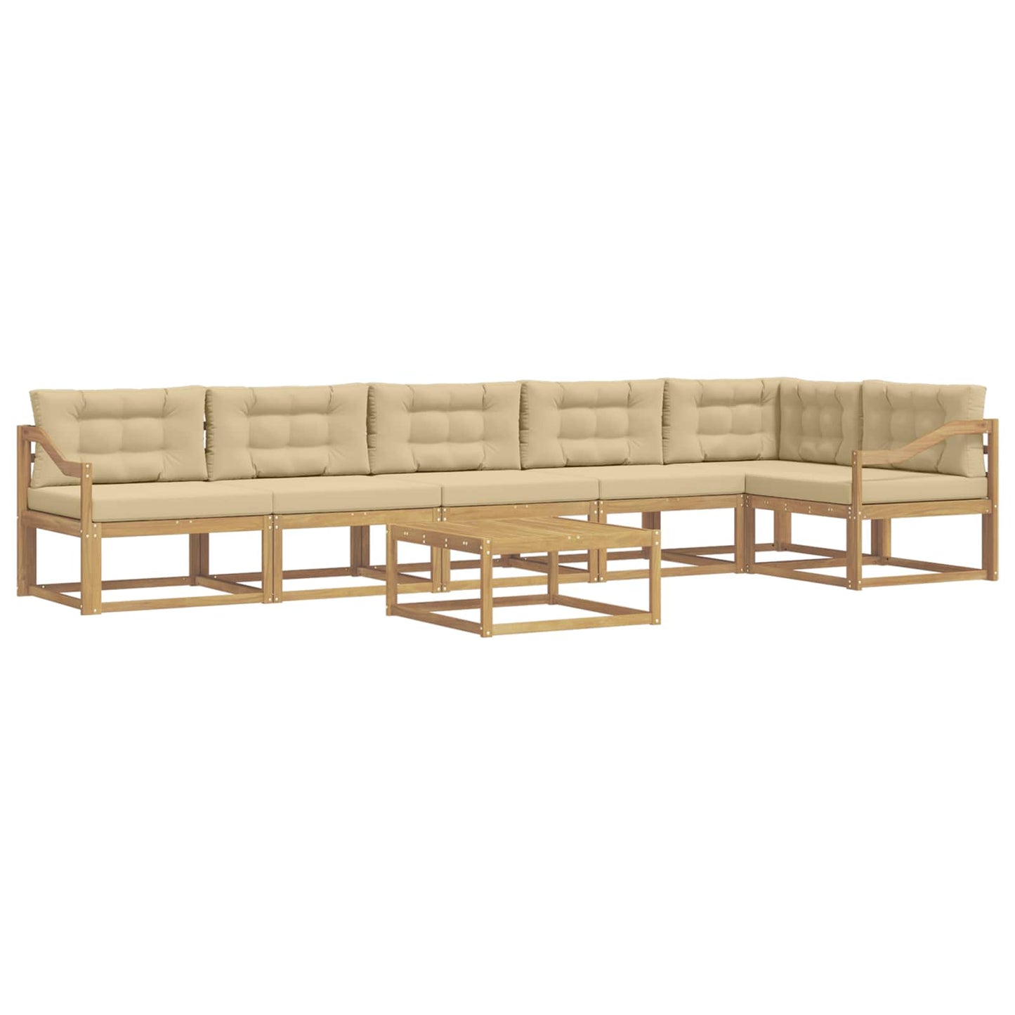 Buiten bankenset 7 pcs Wit en Beige 79 x 79 x 37 cm Polyester is nu te koop bij PeponiXL, paradijselijk wonen!