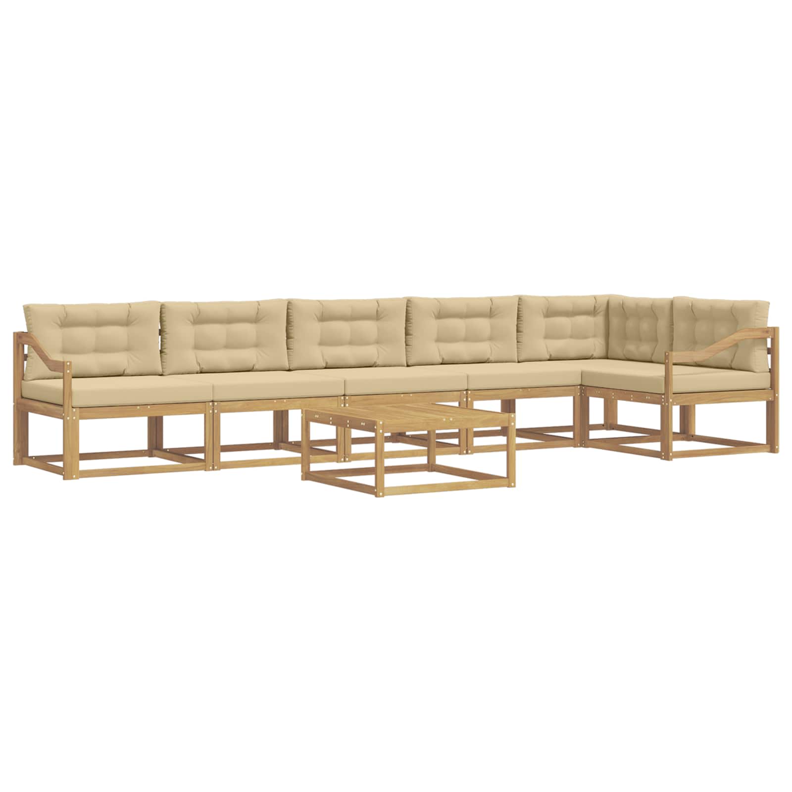 Buiten bankenset 7 pcs Wit en Beige 79 x 79 x 37 cm Polyester is nu te koop bij PeponiXL, paradijselijk wonen!