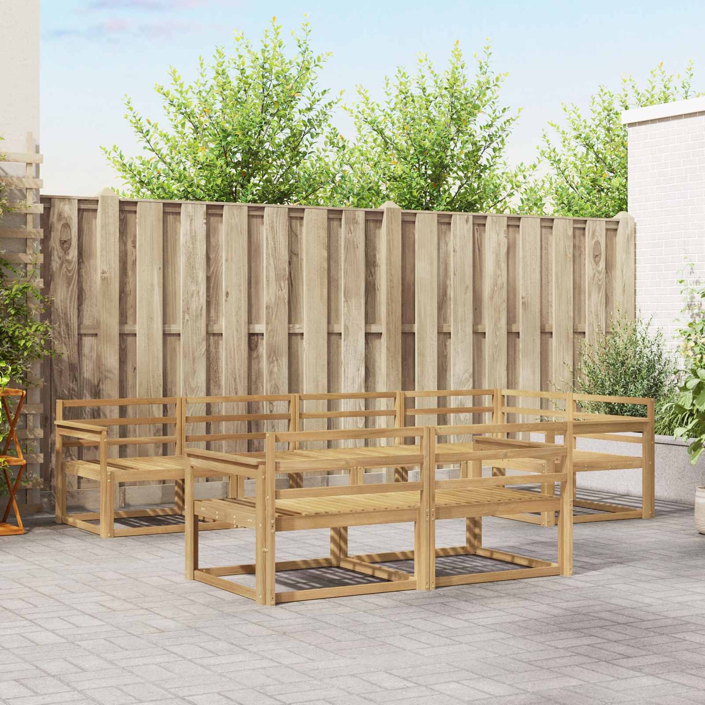 Buiten bankenset 8 pcs Wit 327 x 168,5 x 73 cm is nu te koop bij PeponiXL, paradijselijk wonen!