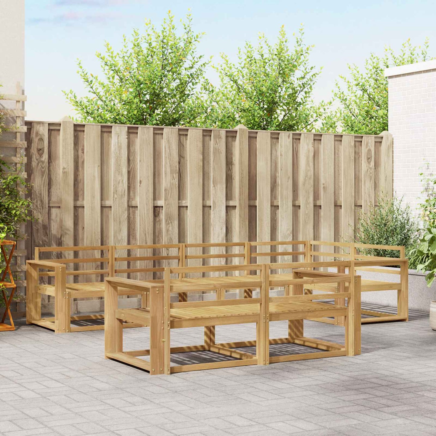 Buiten bankenset 8 pcs Wit 331 x 172,5 x 73 cm is nu te koop bij PeponiXL, paradijselijk wonen!