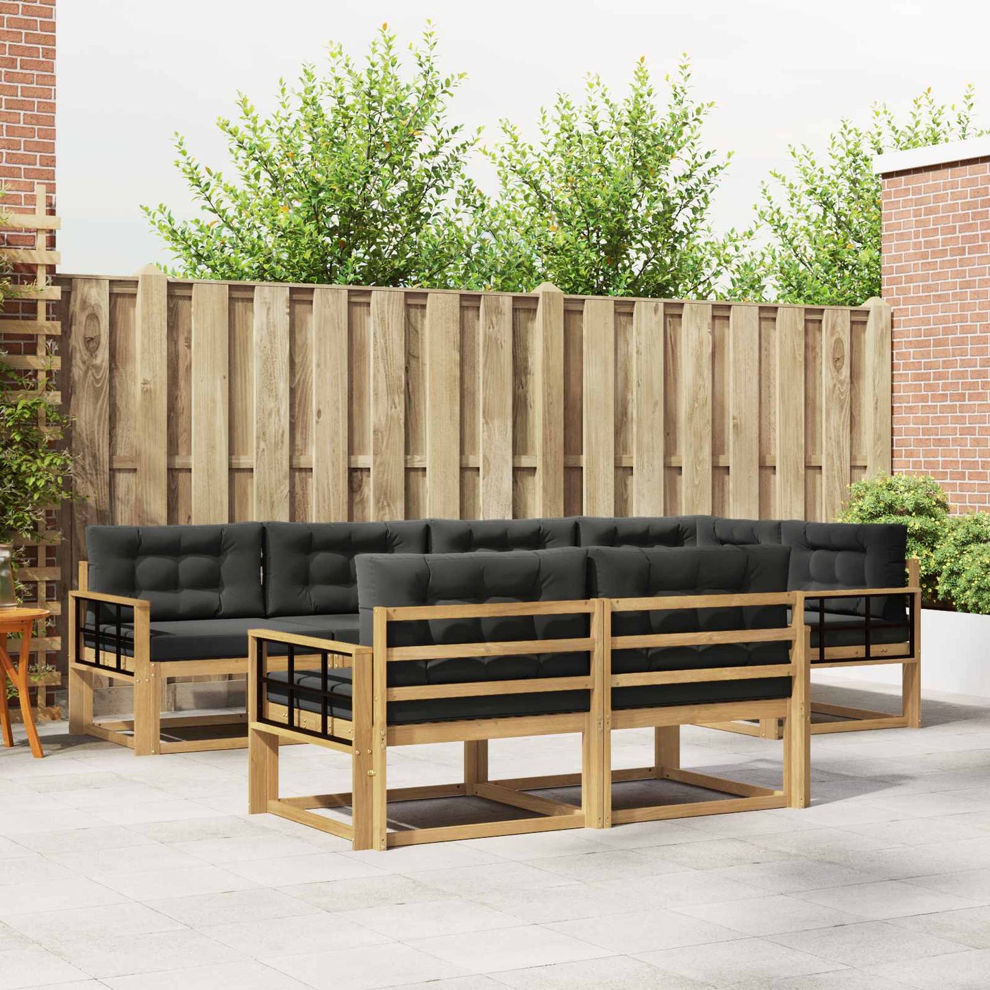 Buiten bankenset 6 pcs Wit en antracietkleurig Polyester is nu te koop bij PeponiXL, paradijselijk wonen!