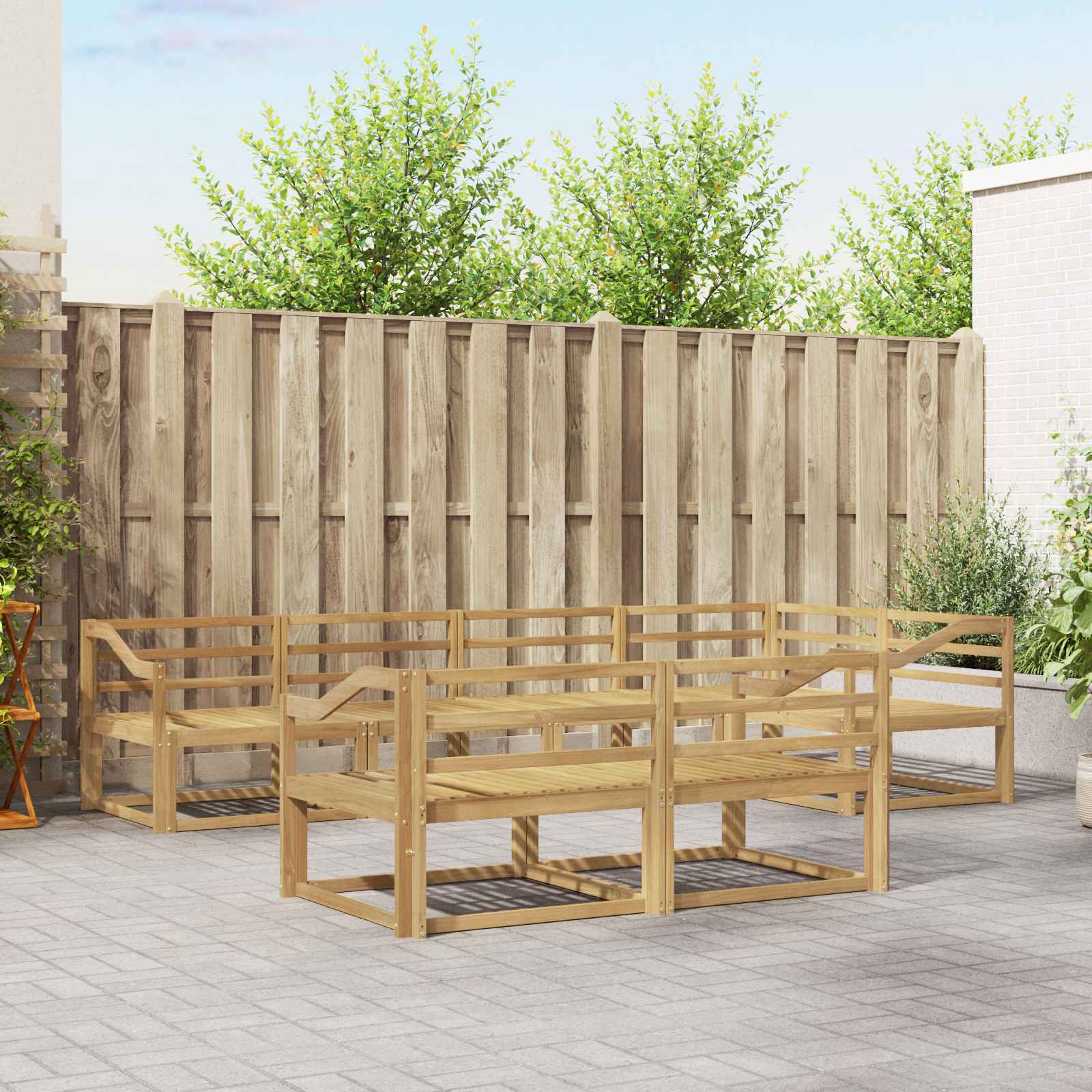 Buiten bankenset 8 pcs Wit 325 x 166,5 x 73 cm is nu te koop bij PeponiXL, paradijselijk wonen!