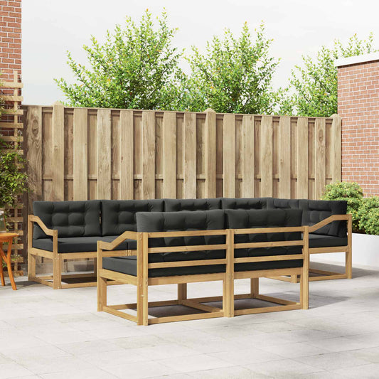 Buiten bankenset 6 pcs Wit en antracietkleurig Polyester is nu te koop bij PeponiXL, paradijselijk wonen!