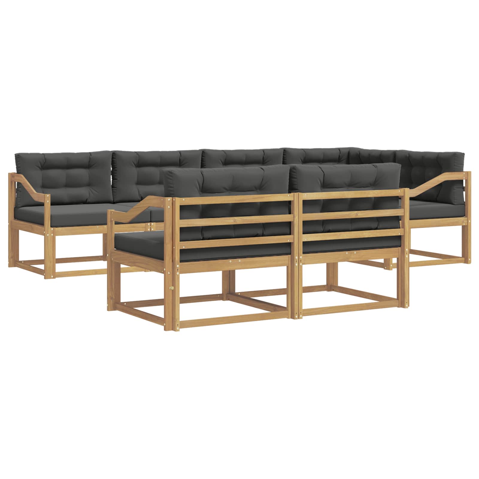 Buiten bankenset 6 pcs Wit en antracietkleurig Polyester is nu te koop bij PeponiXL, paradijselijk wonen!