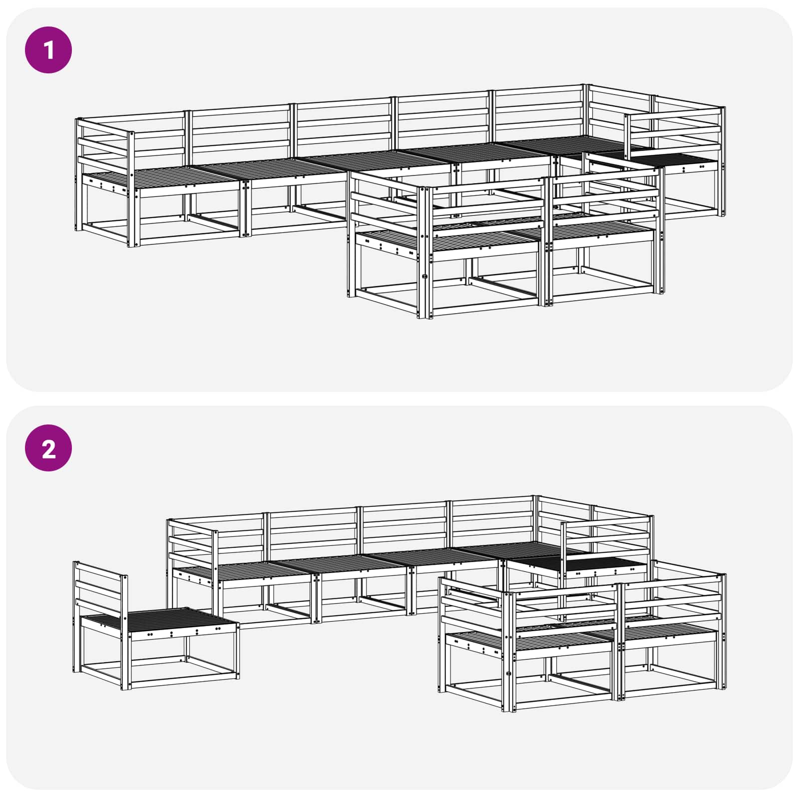 Buiten bankenset 8 pcs Wit 404 x 166,5 x 73 cm is nu te koop bij PeponiXL, paradijselijk wonen!