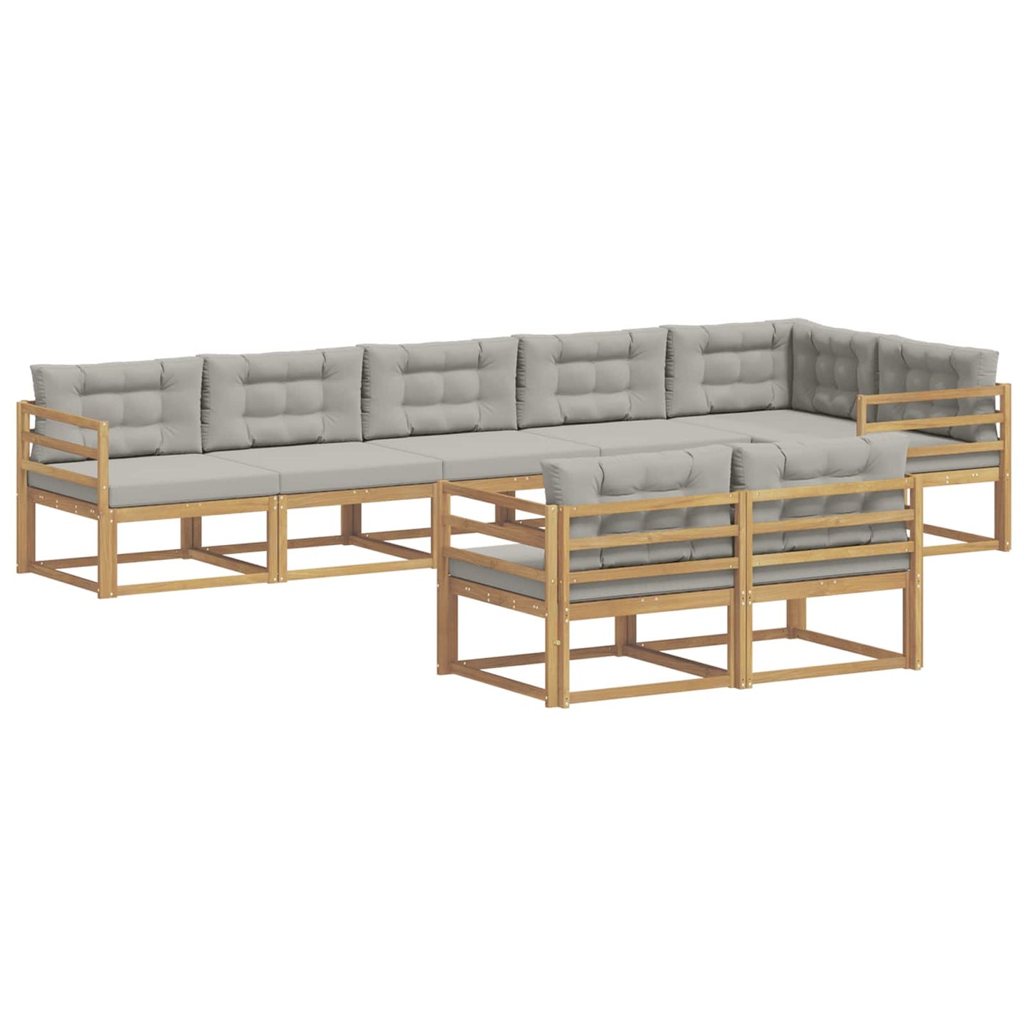 Buiten bankenset met kussen 6 pcs Wit en Lichtgrijs Polyester is nu te koop bij PeponiXL, paradijselijk wonen!